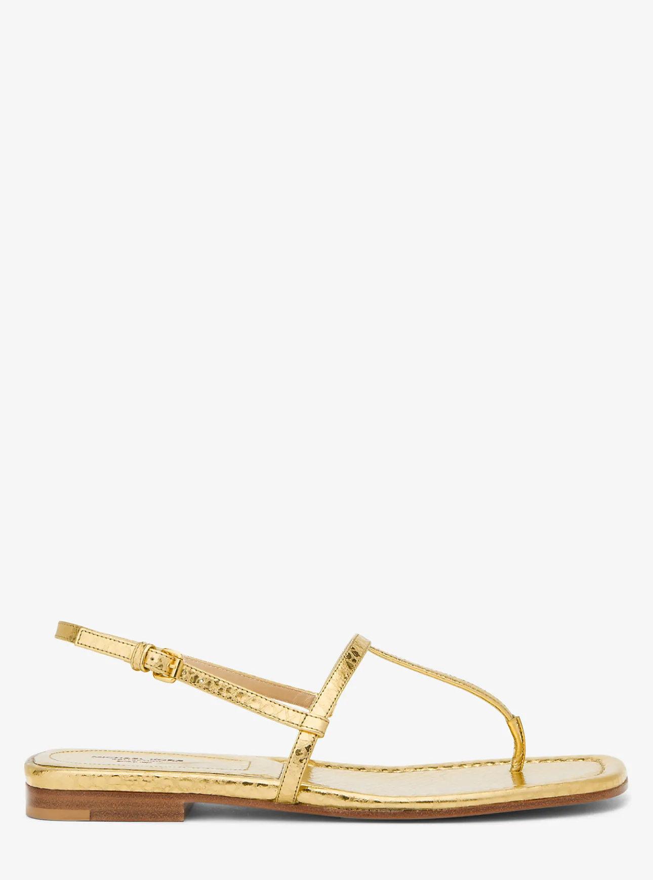 Ali Metallic Python Embossed Leather Sandal