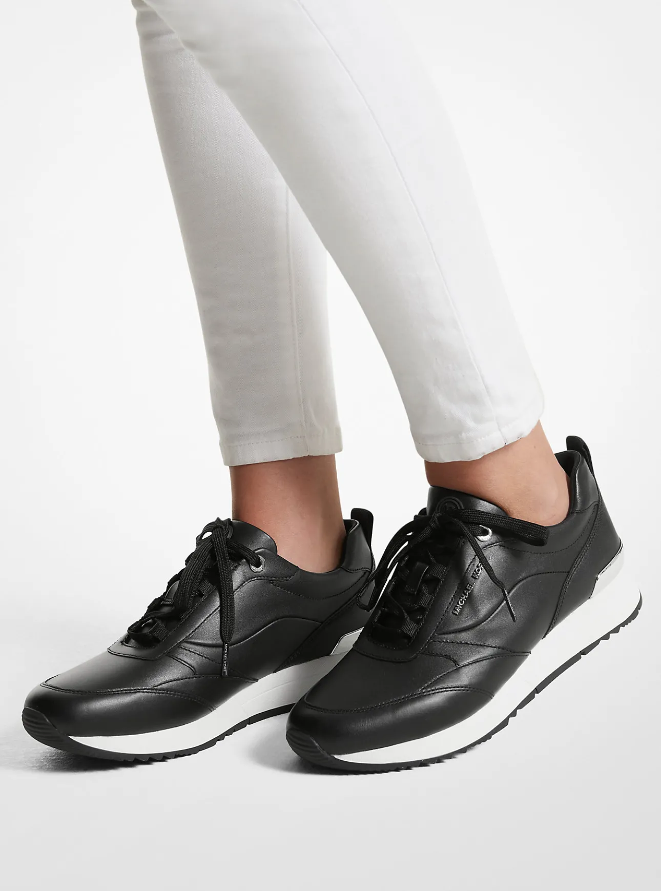 Allie Stride Leather and Nylon Trainer