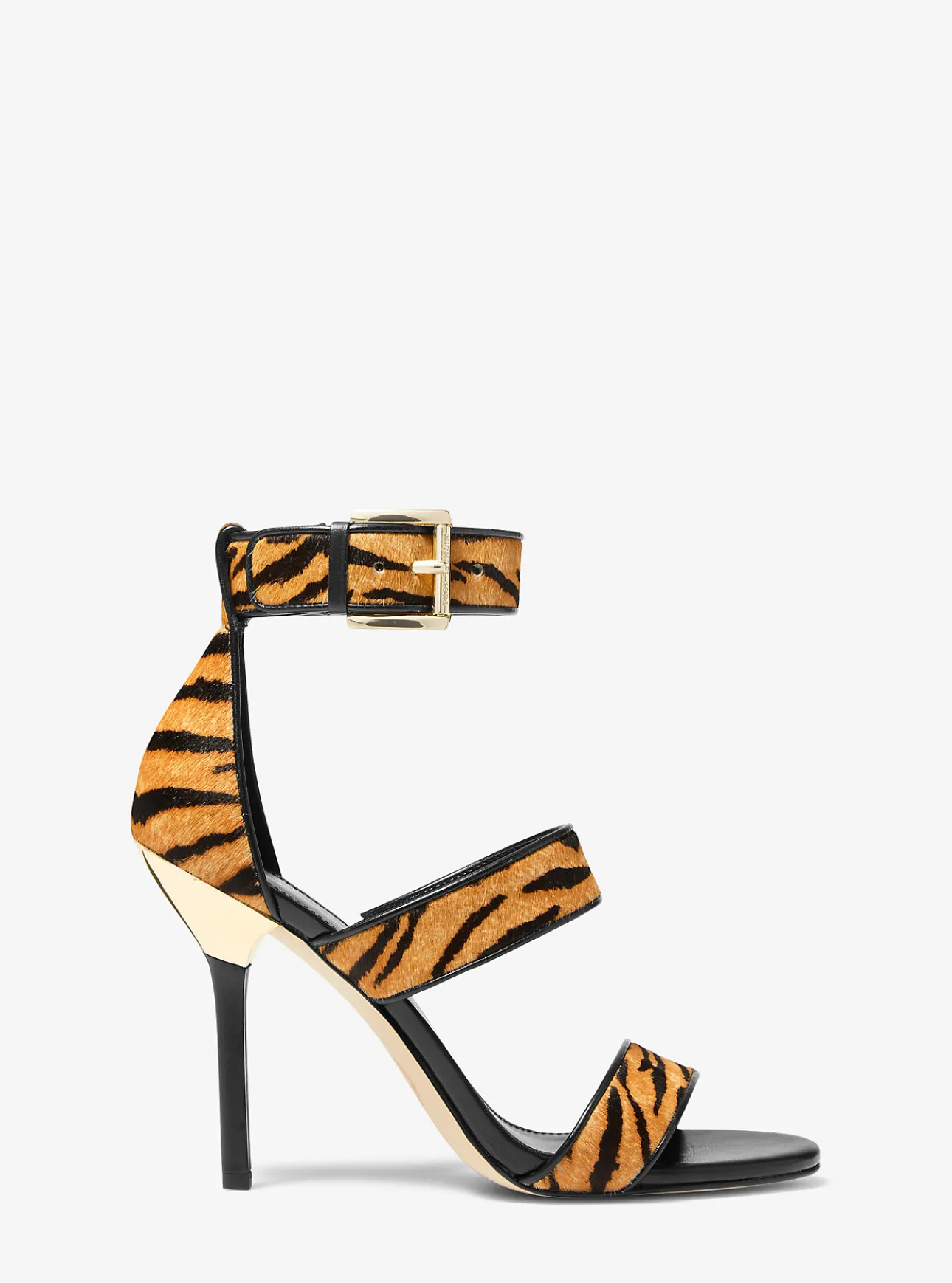 Amal Tiger Print Calf Hair Sandal