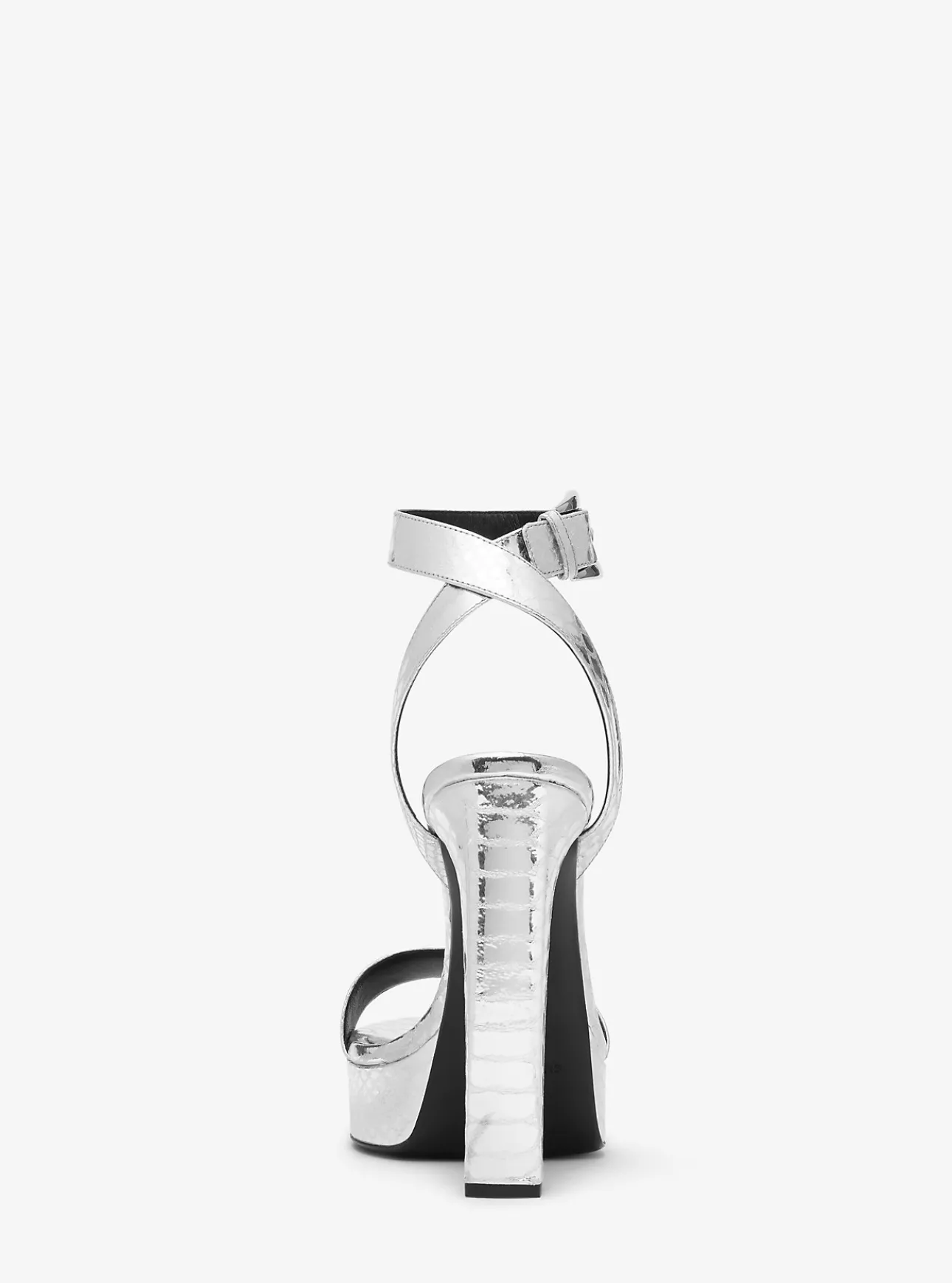 Anabelle Metallic Python Embossed Leather Platform Sandal