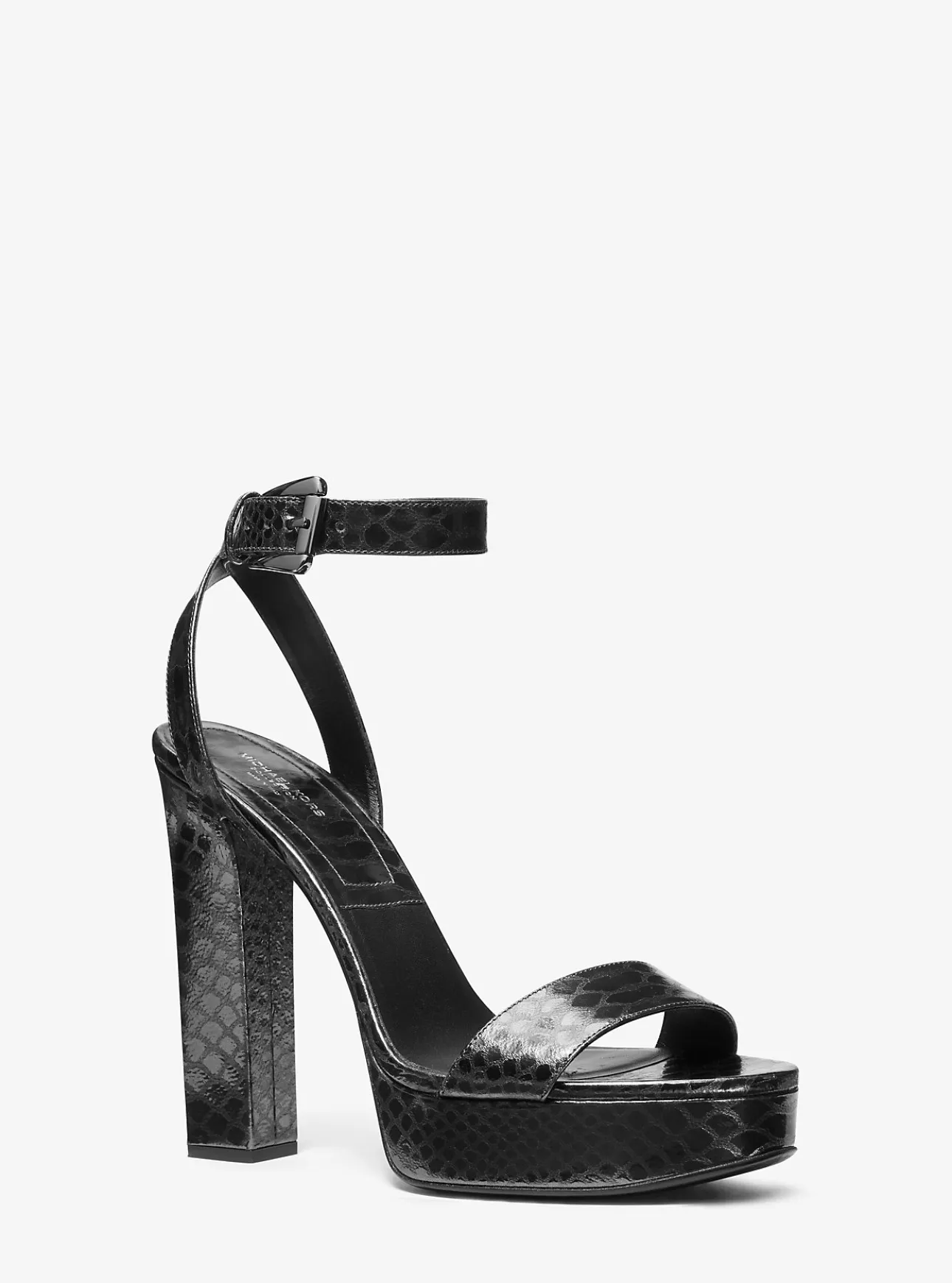 Anabelle Python Embossed Leather Platform Sandal