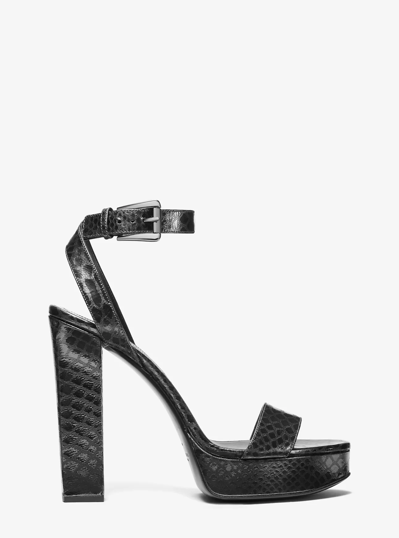 Anabelle Python Embossed Leather Platform Sandal