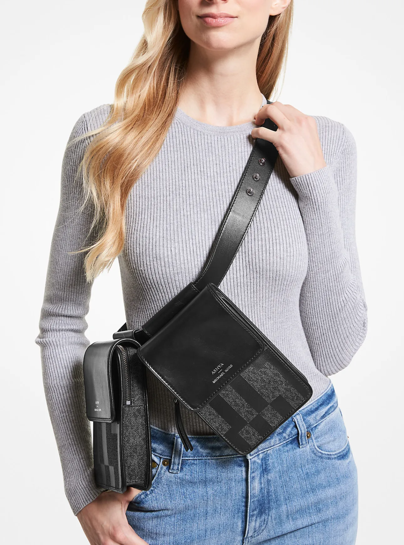 ASHYA X MICHAEL KORS Saga Signature And Leather Multi Bag