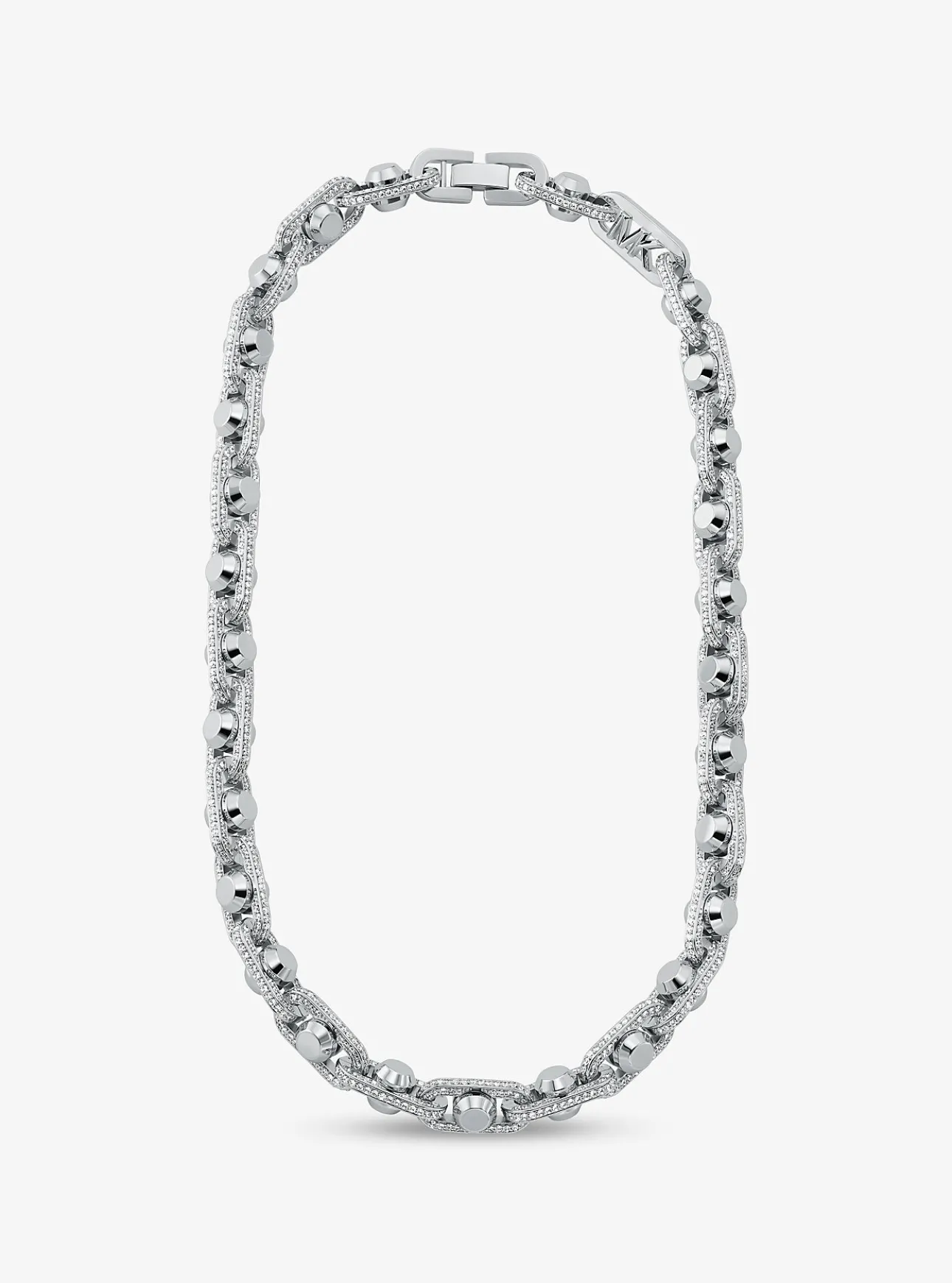 Astor Link Extra-Large Pavé Precious Metal-Plated Brass Necklace