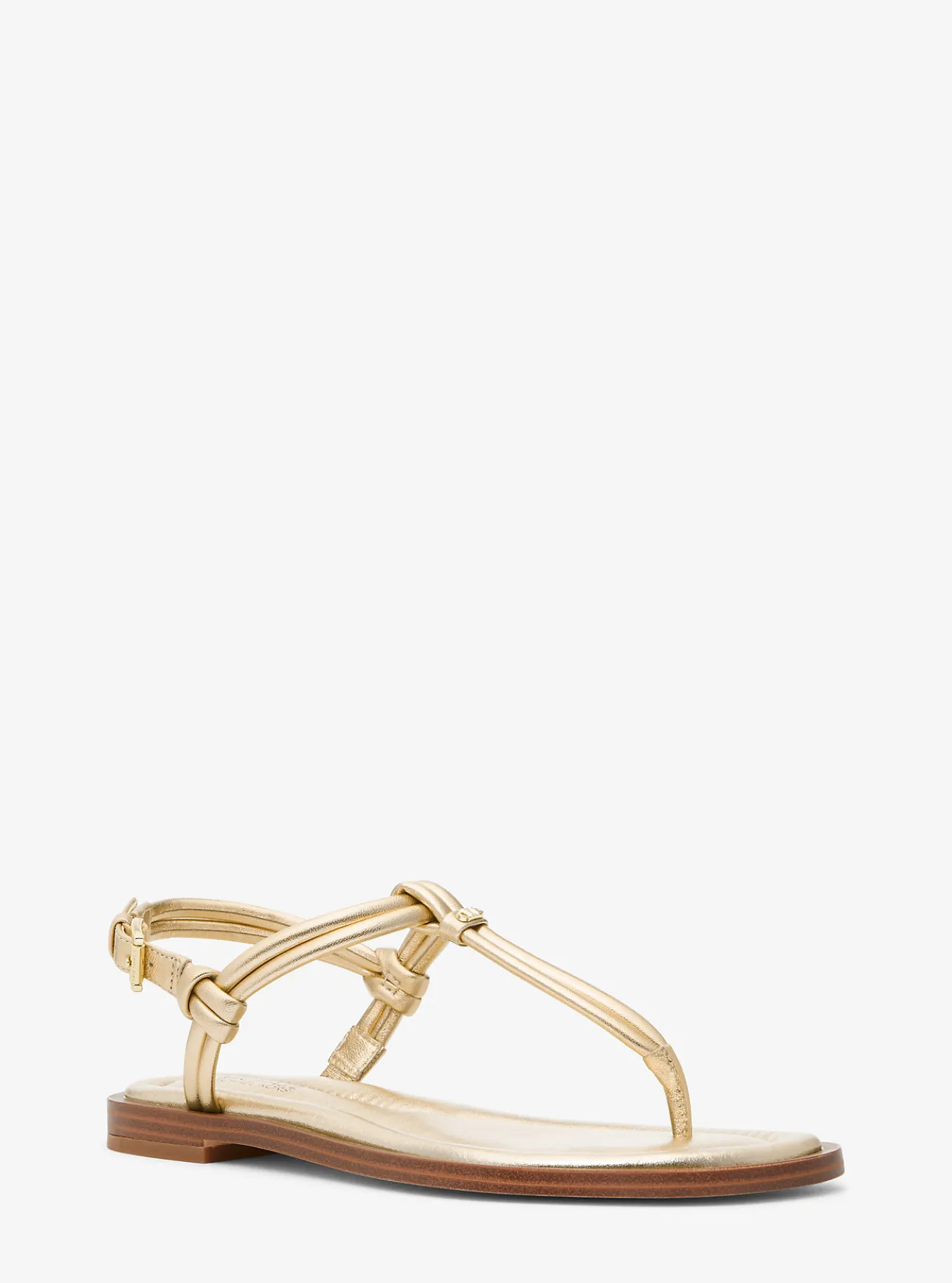 Astra Metallic Leather T-Strap Sandal