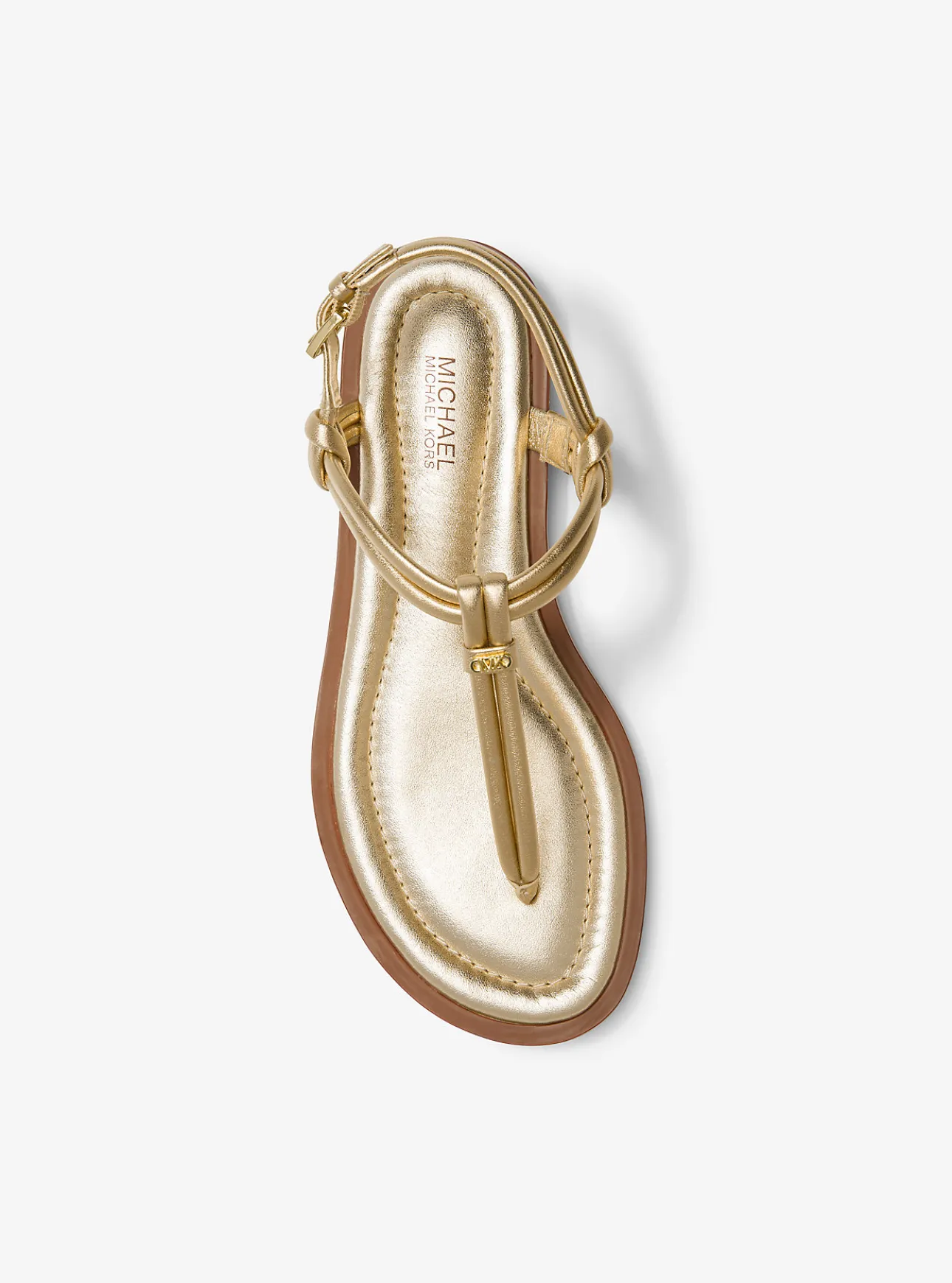 Astra Metallic Leather T-Strap Sandal