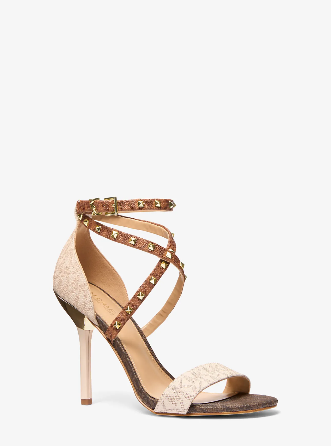 Astrid Studded Color-Block Signature Logo Sandal