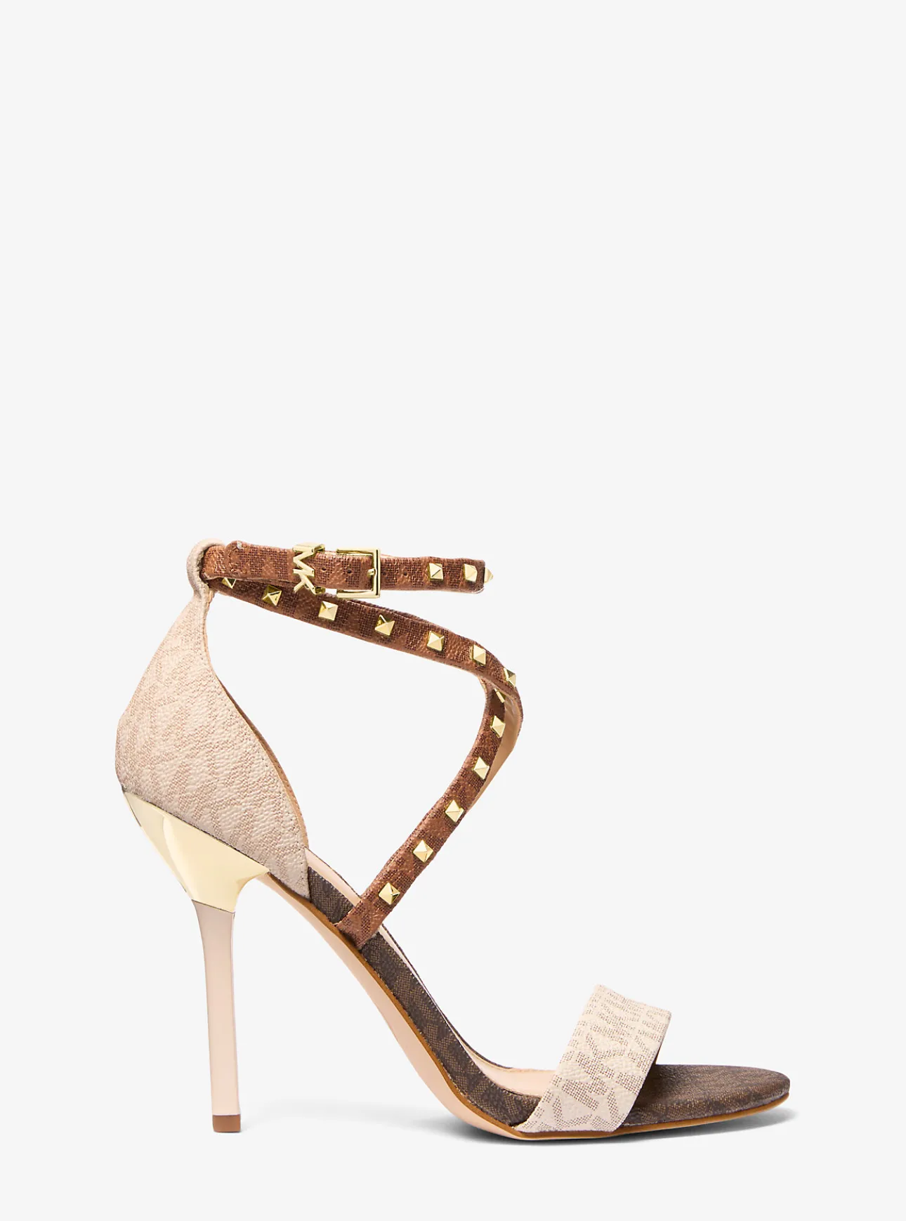 Astrid Studded Color-Block Signature Logo Sandal