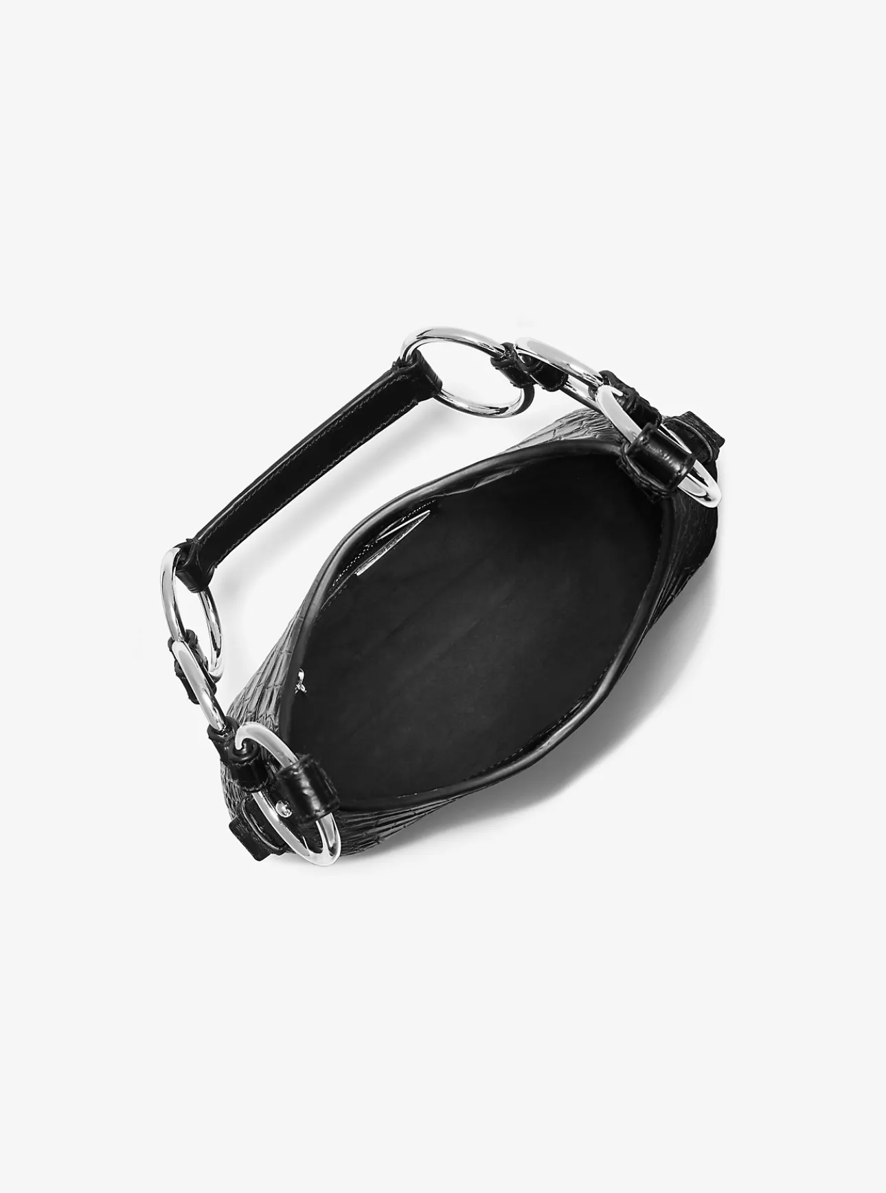 Bardot Mini Crocodile Embossed Leather Hobo Shoulder Bag