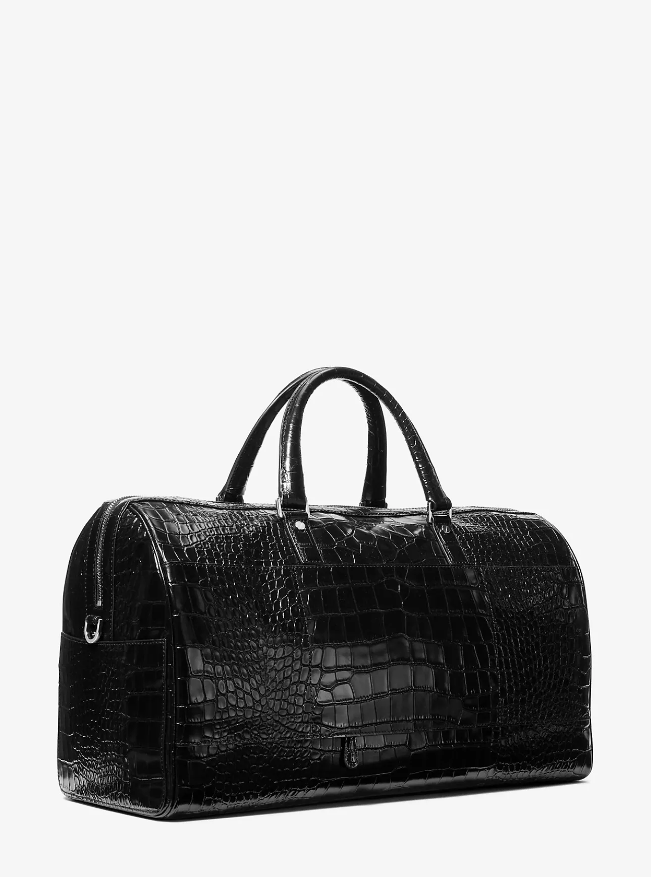 Bedford Travel Extra-Large Metallic Crocodile Embossed Leather Weekender Bag