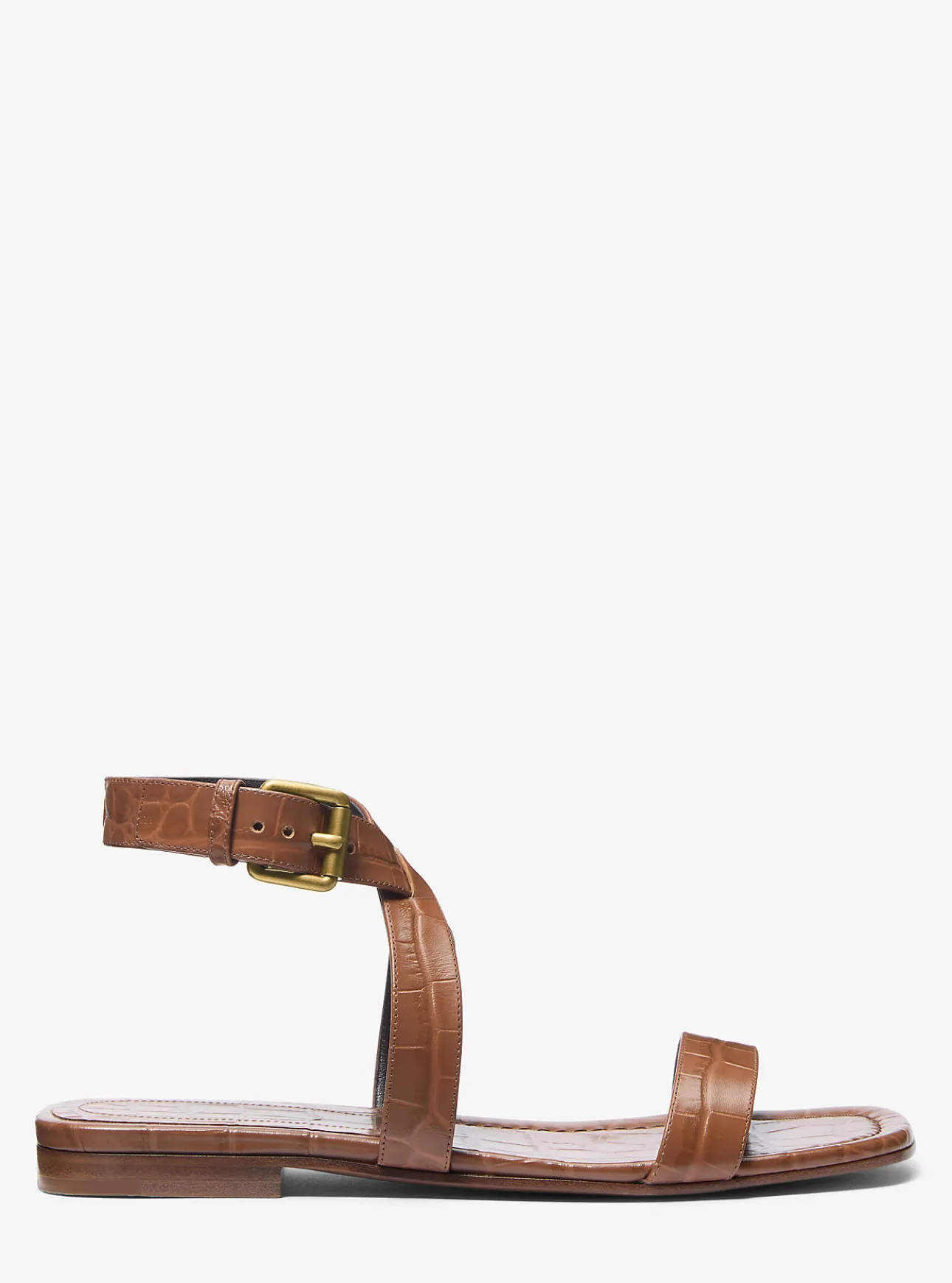 Bridgette Crocodile Embossed Leather Sandal