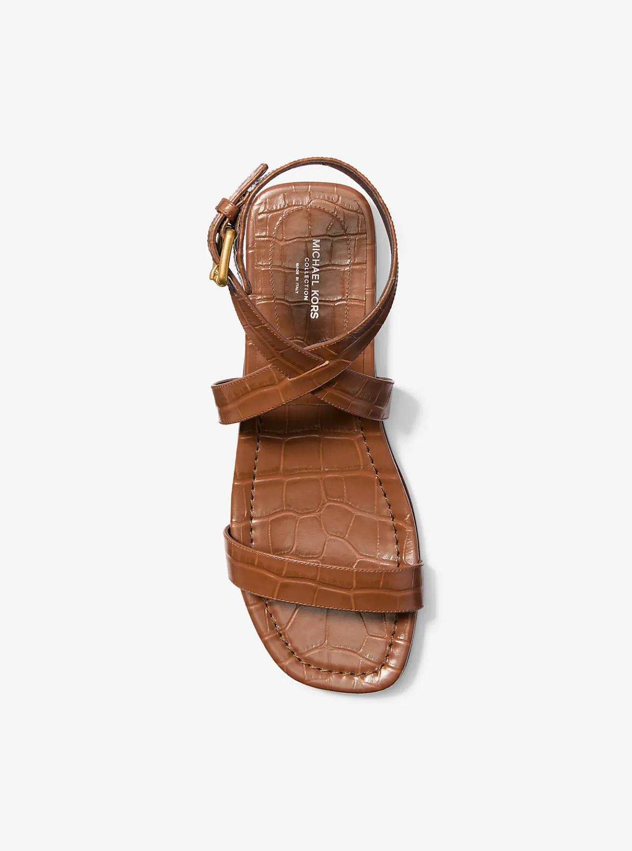 Bridgette Crocodile Embossed Leather Sandal