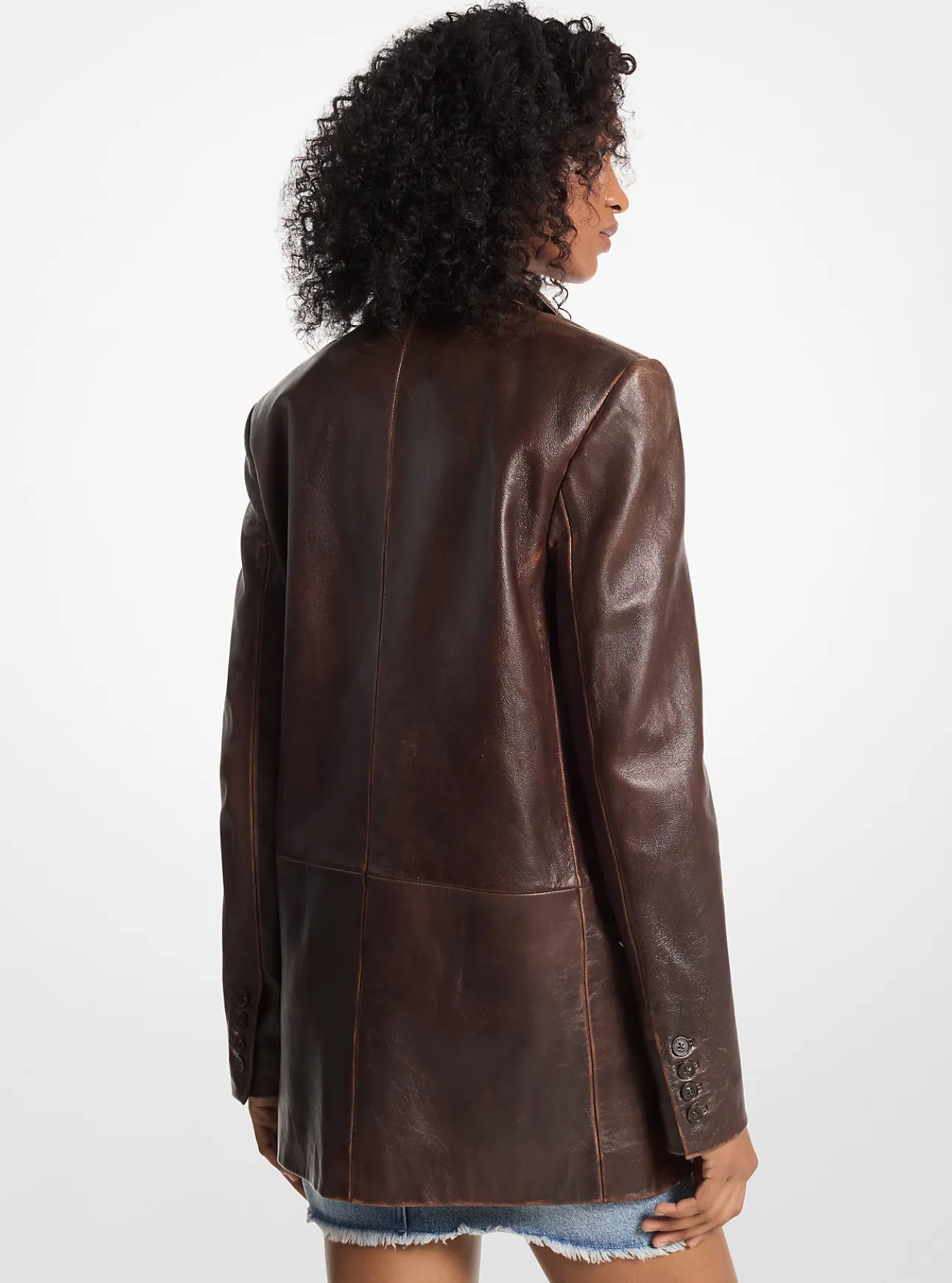 Burnished Leather Blazer