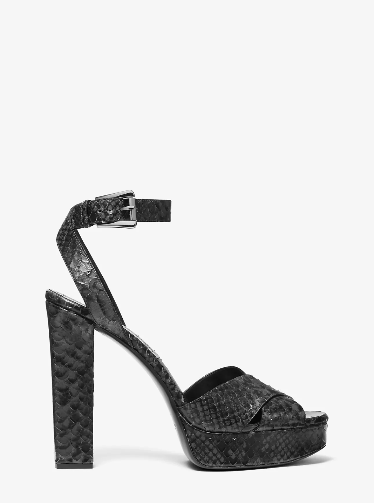 Cannon Python Embossed Leather Platform Sandal