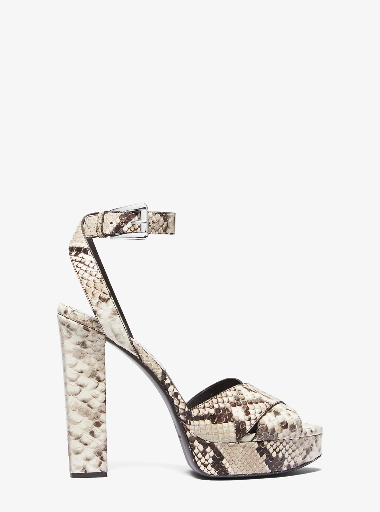 Cannon Python Embossed Leather Platform Sandal