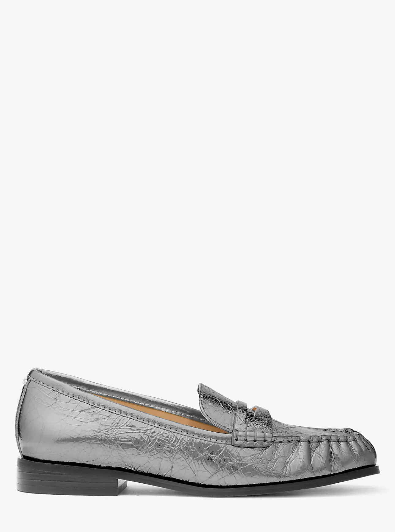 Carlson Crackled Metallic Leather Loafer