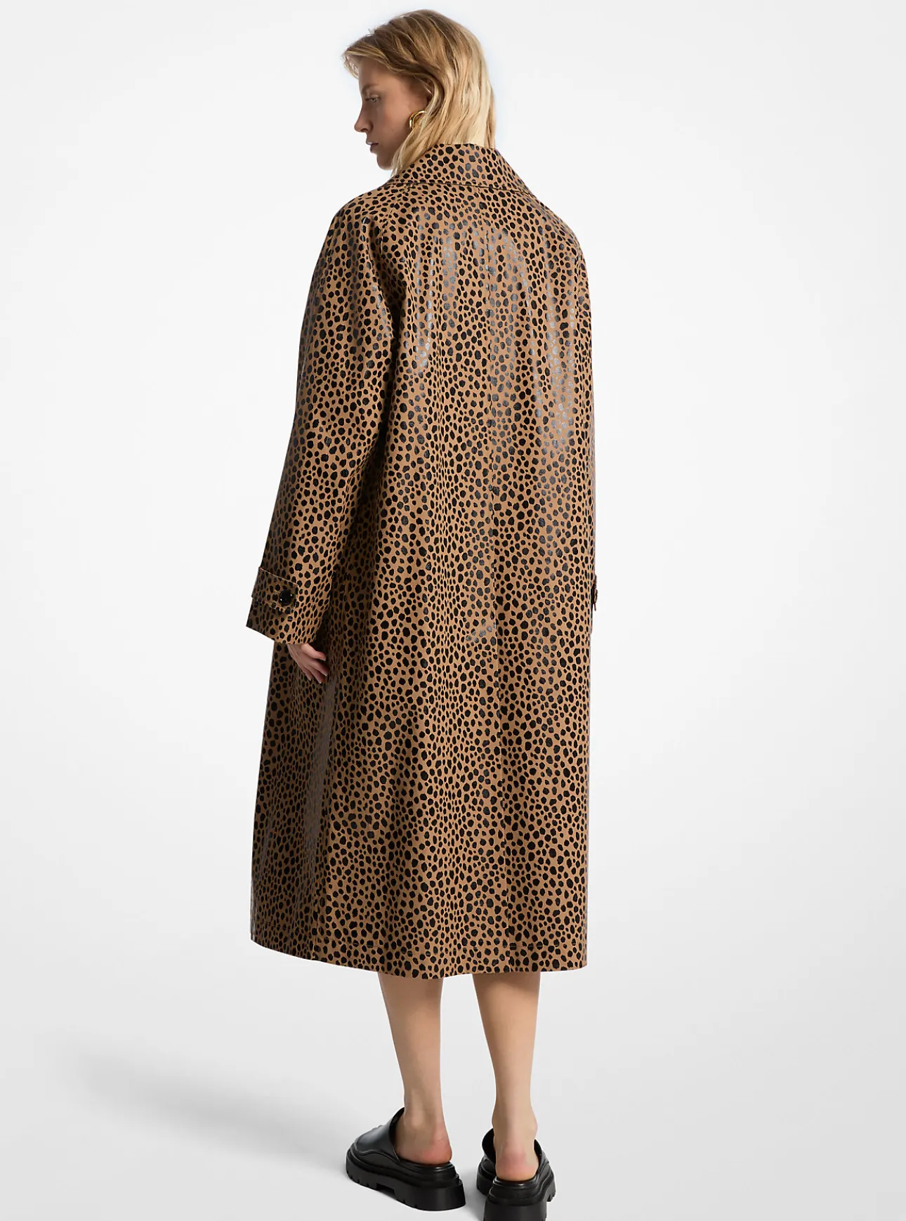 Cheetah Print Balmacaan Coat