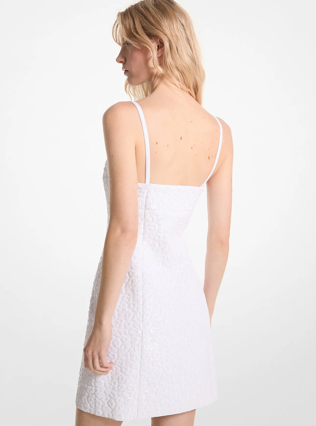 Cheetah Sequined Stretch Crepe Slip Dress