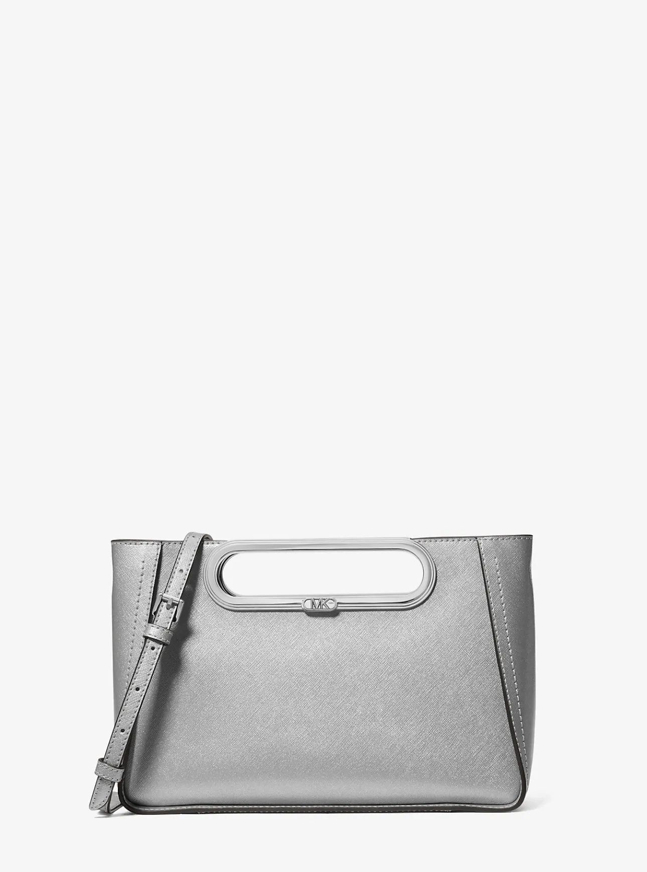Chelsea Large Metallic Saffiano Leather Convertible Crossbody Bag