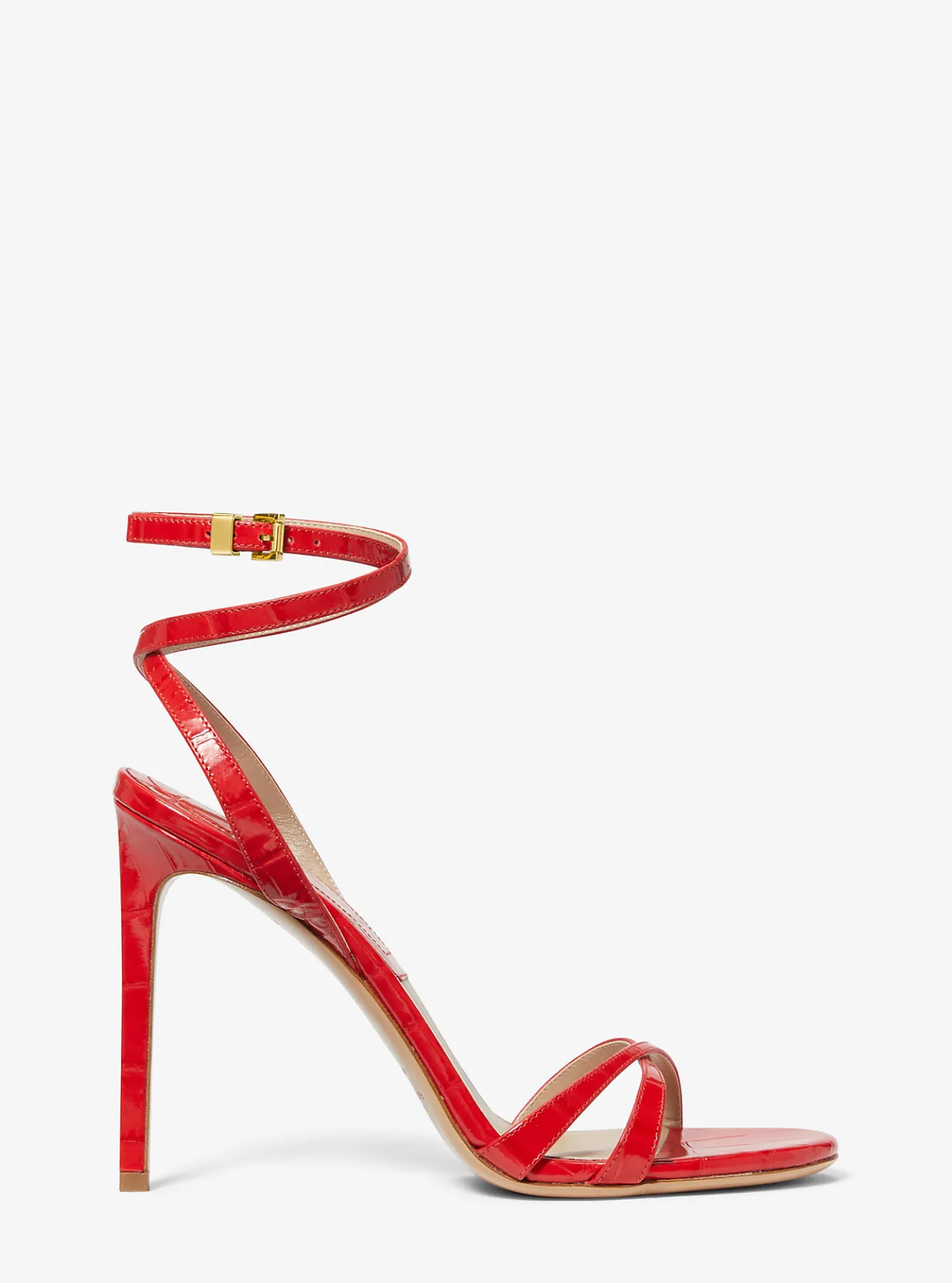 Chrissy Crocodile Embossed Leather Sandal