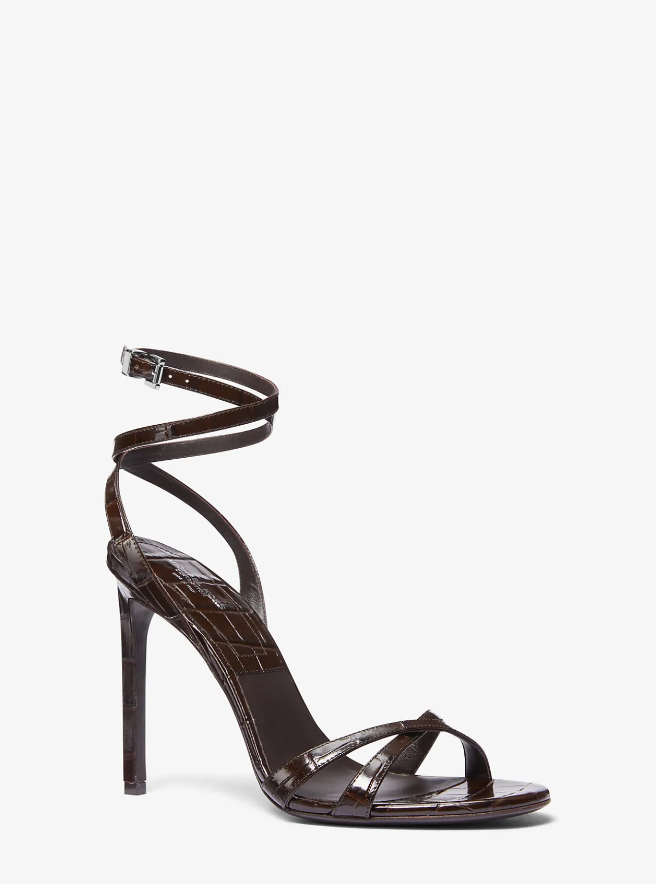 Chrissy Crocodile Embossed Leather Sandal