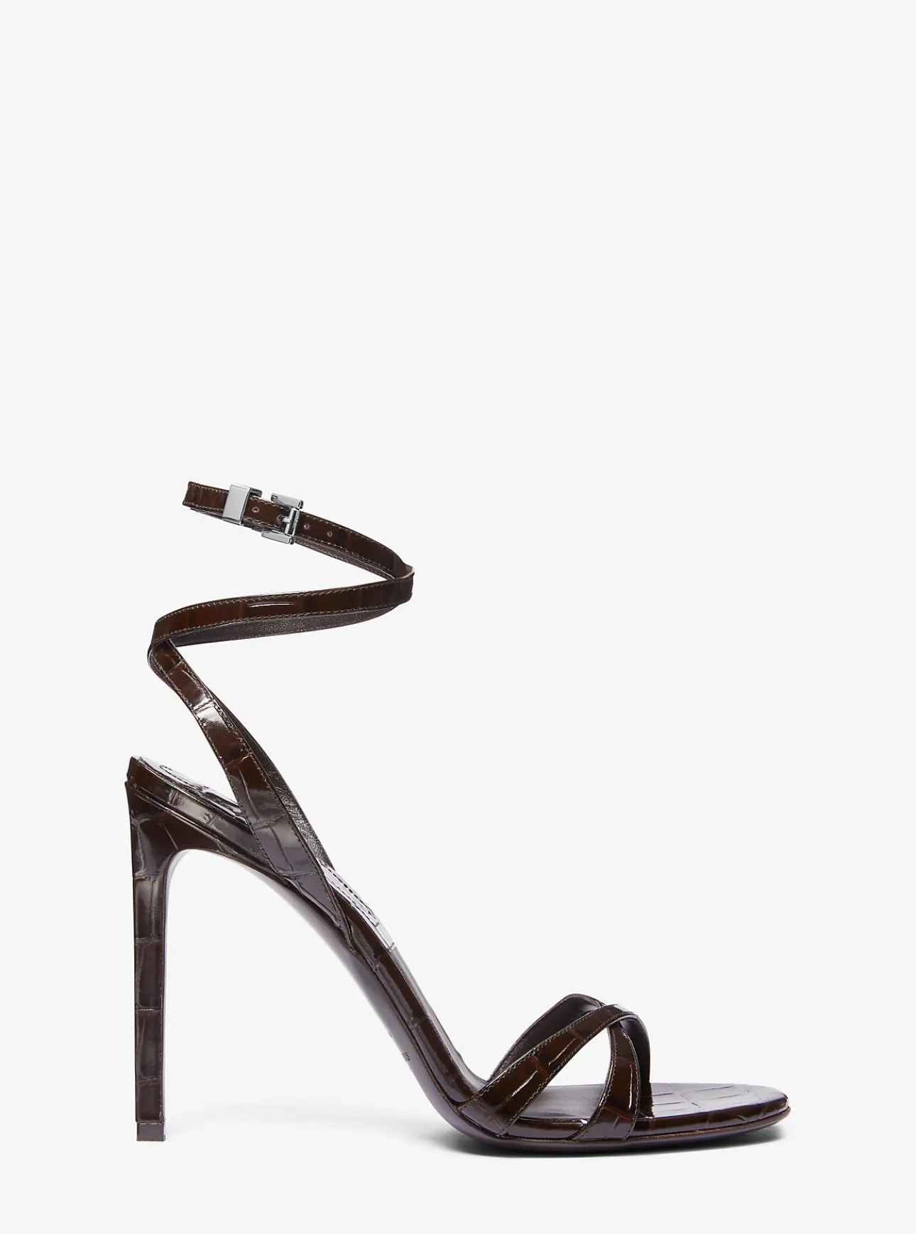 Chrissy Crocodile Embossed Leather Sandal