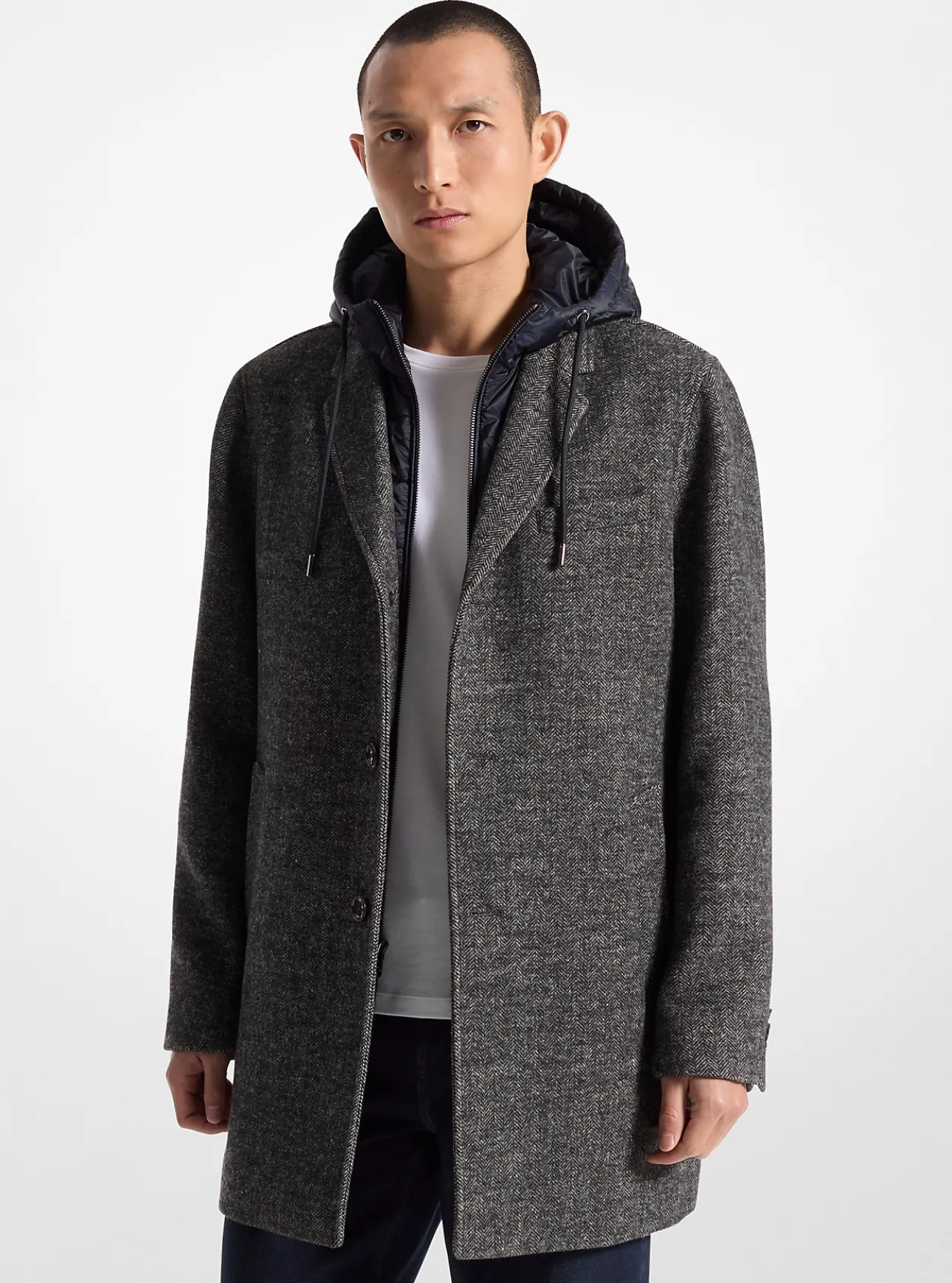 Coatbridge 2-in-1 Herringbone Wool Blend Coat