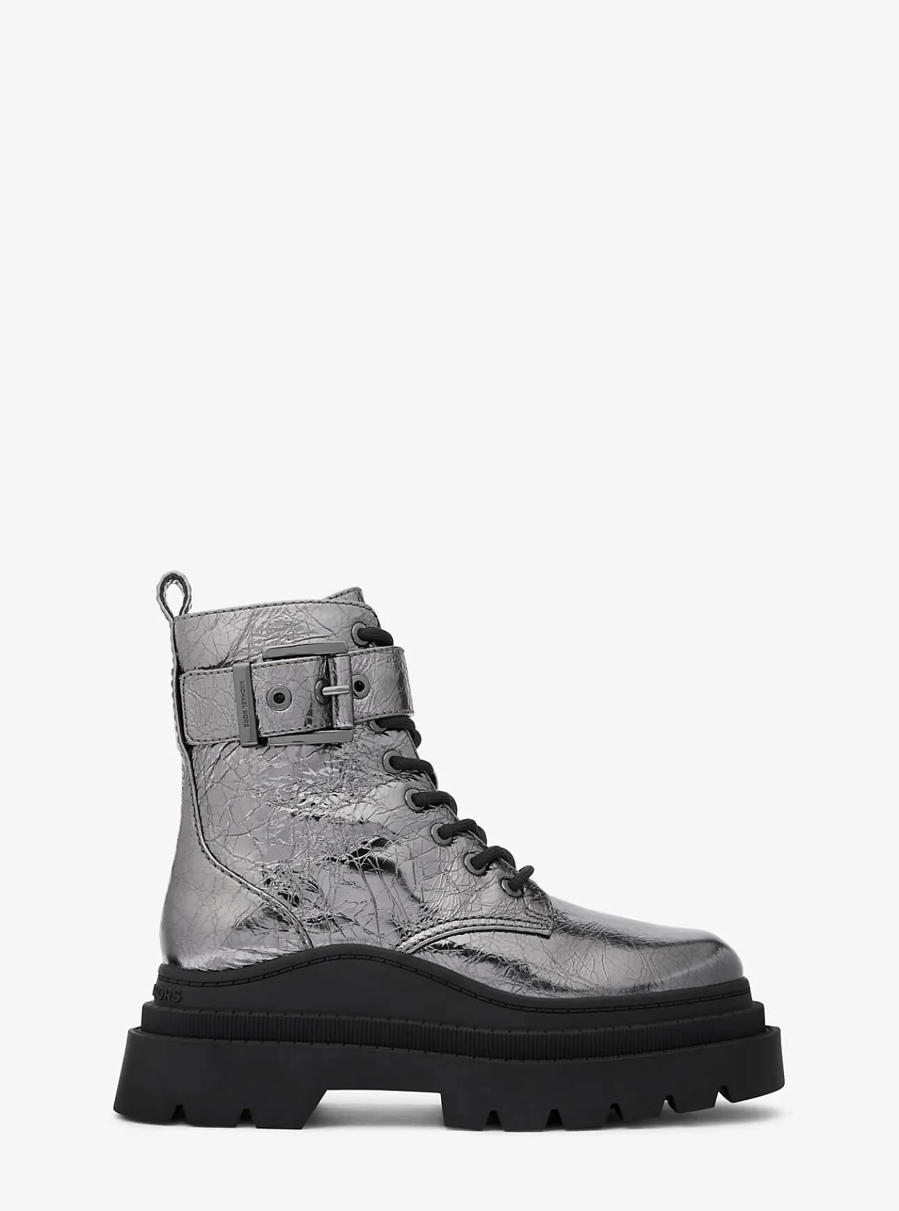 Colby Crackled Metallic Leather Combat Boot