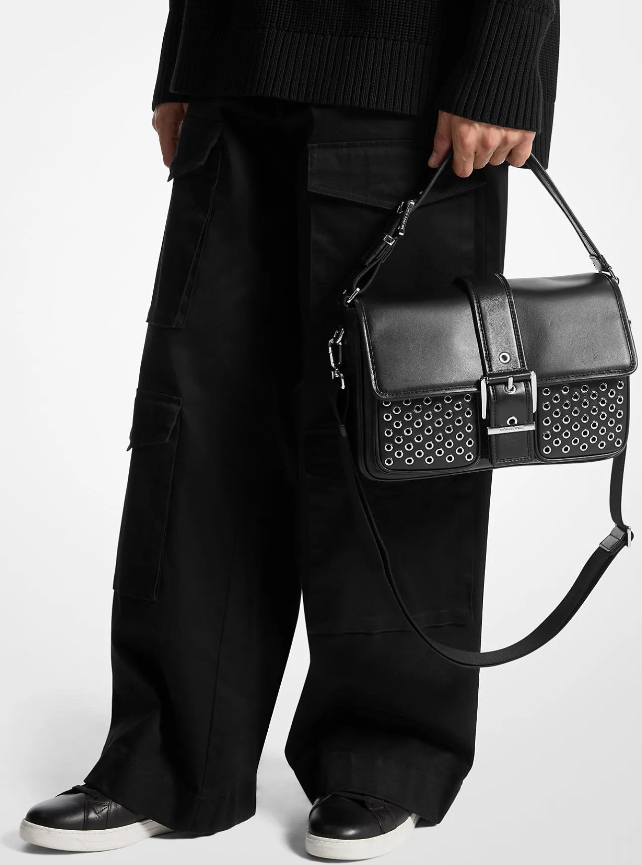 Colby Medium Grommeted Leather Messenger Bag