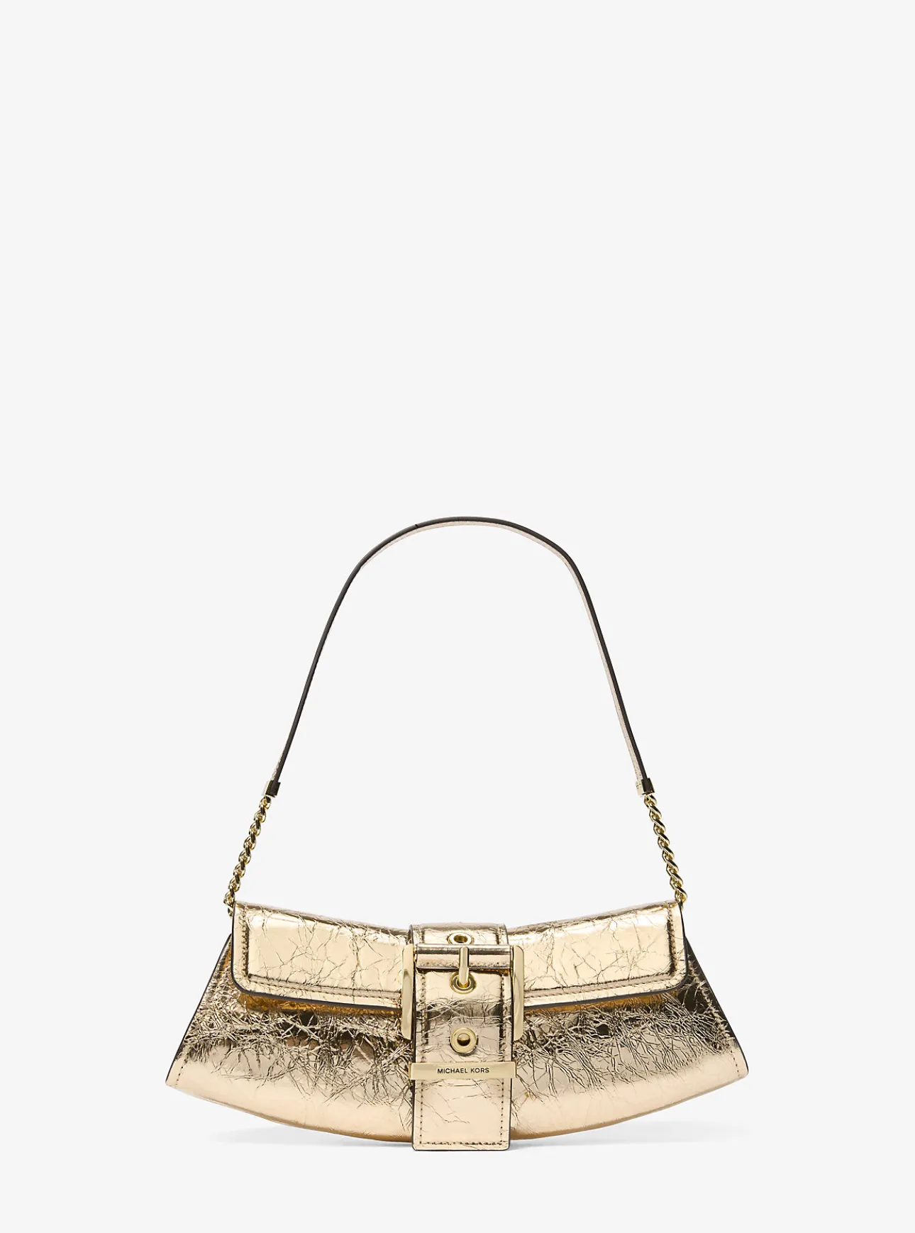 Colby Small Crackled Metallic Leather Convertible Clutch