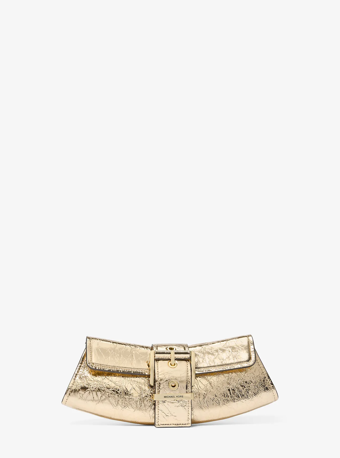 Colby Small Crackled Metallic Leather Convertible Clutch