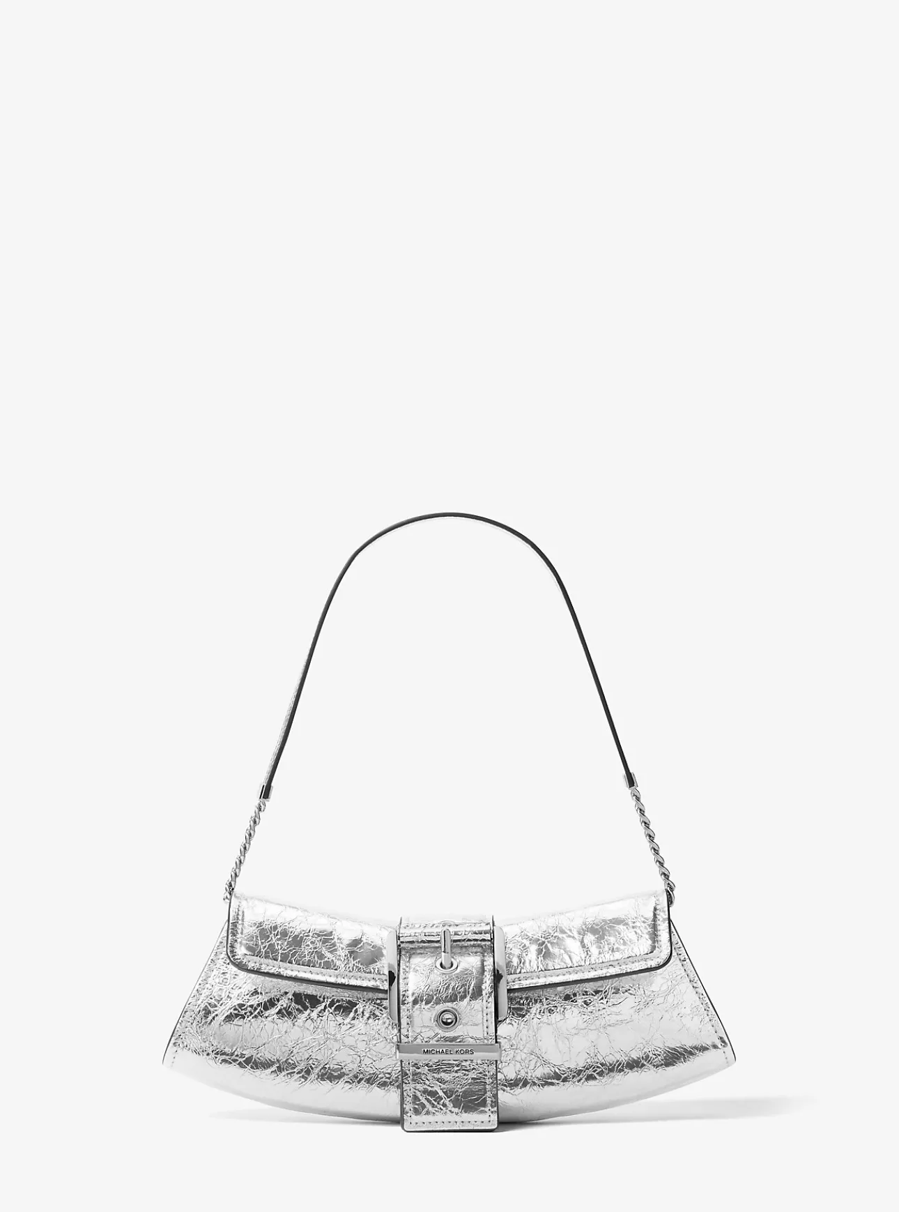 Colby Small Crackled Metallic Leather Convertible Clutch