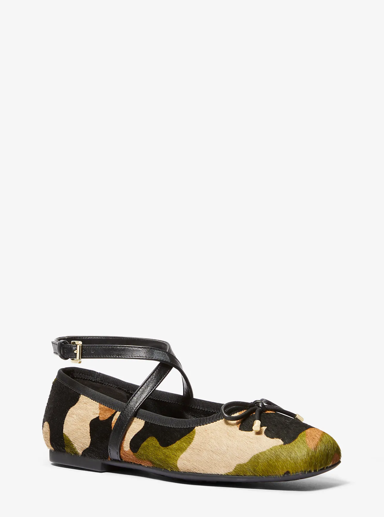 Collette Camouflage Print Calf Hair Ballet Flat