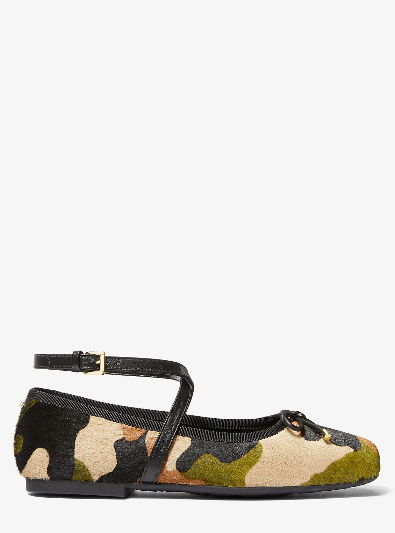 Collette Camouflage Print Calf Hair Ballet Flat