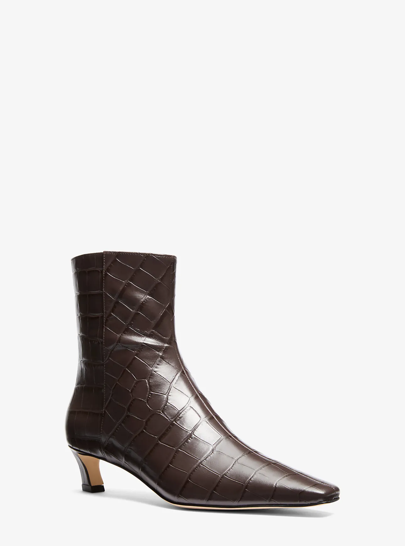 Cosmo Crocodile Embossed Leather Kitten Boot