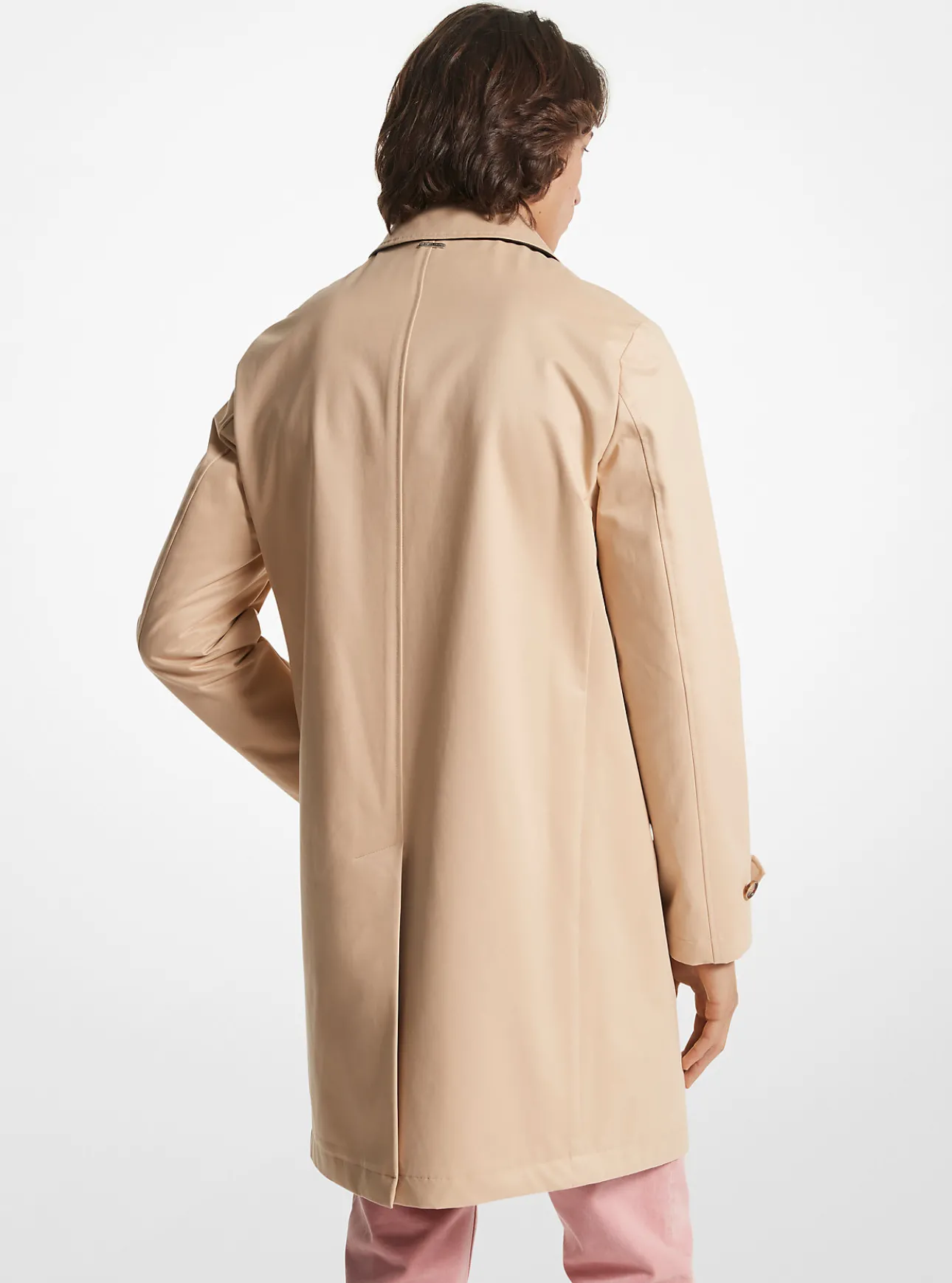 Cotton Blend Balmacaan Coat