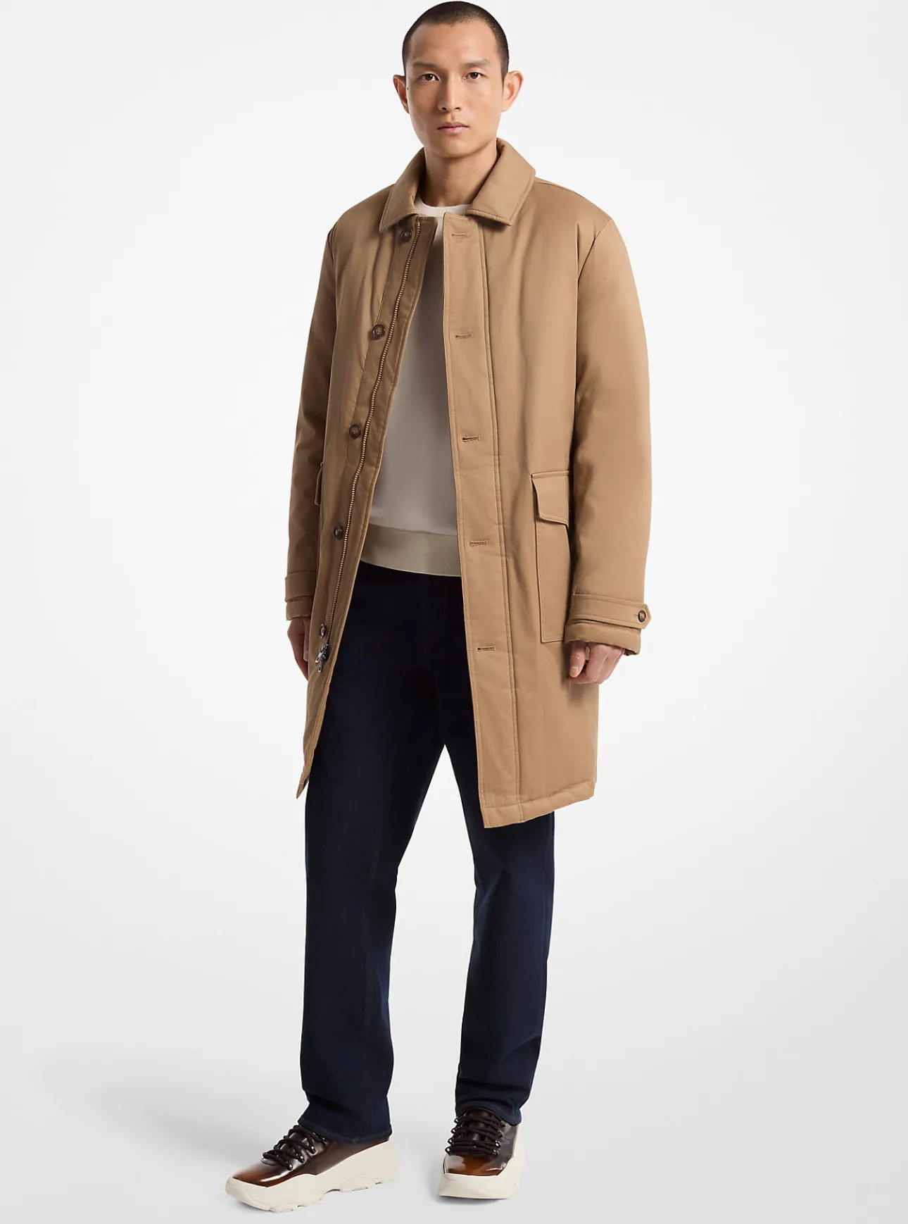 Cotton Blend Balmacaan