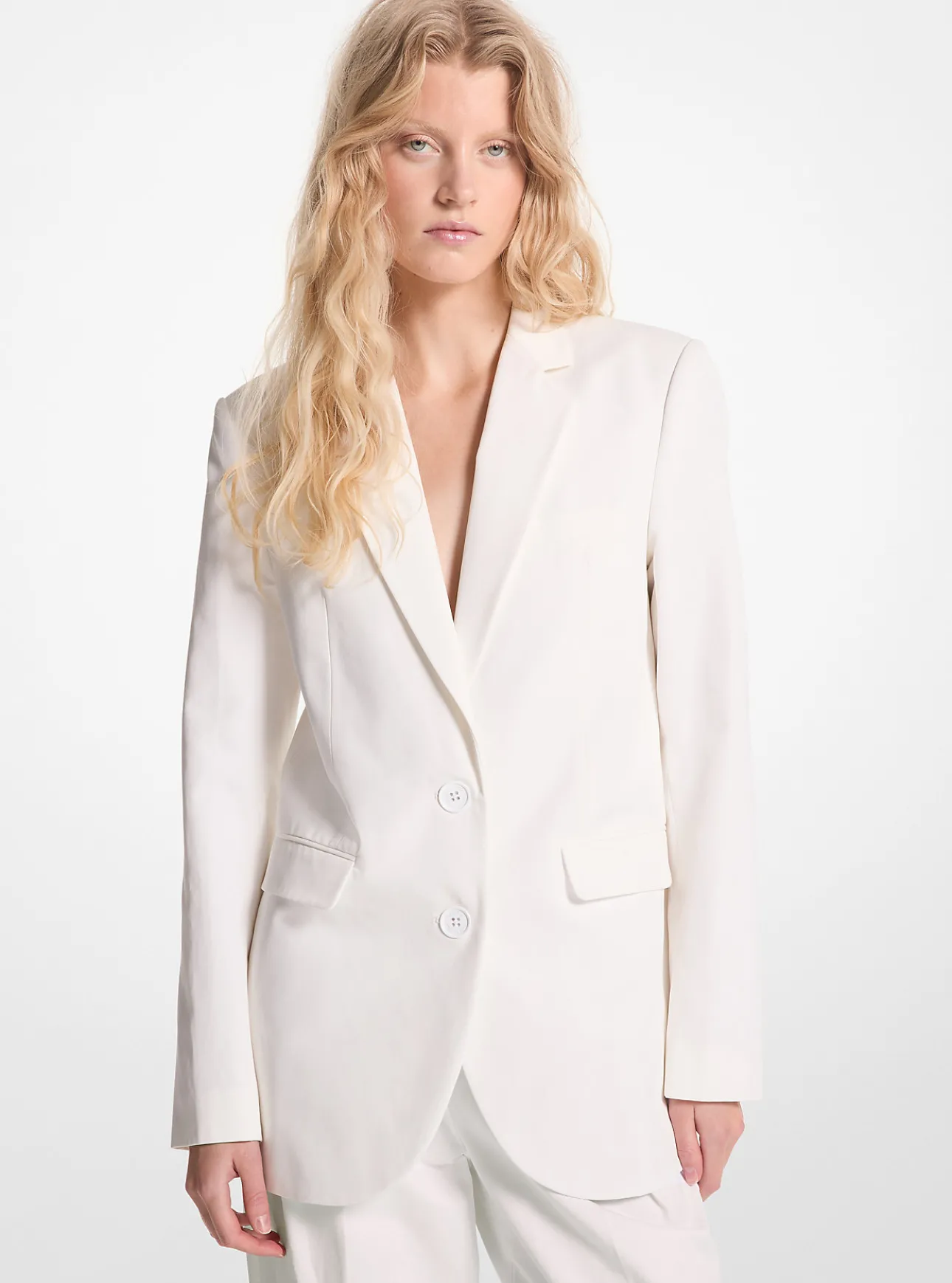 Cotton Blend Twill Blazer