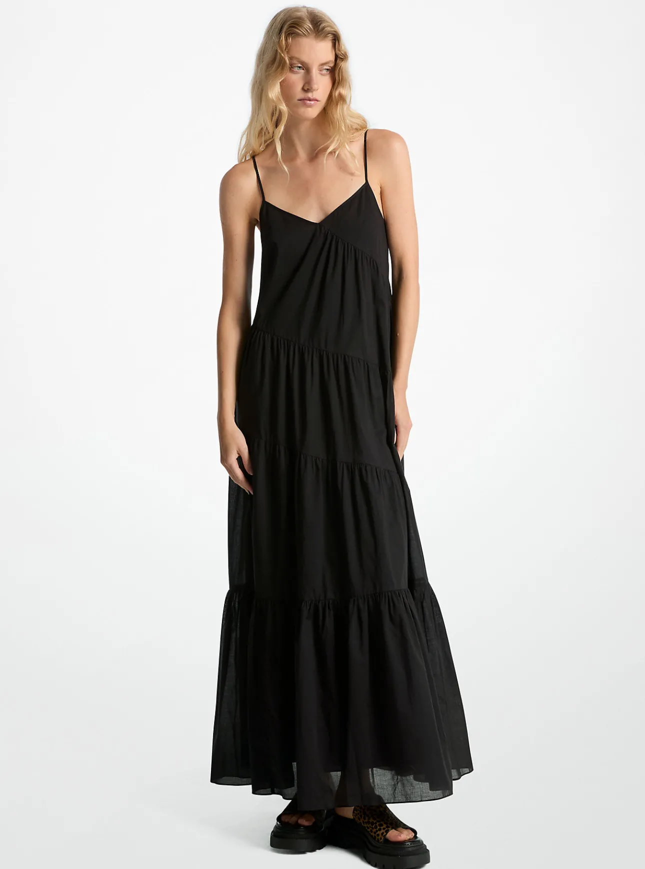 Cotton Tiered Maxi Dress