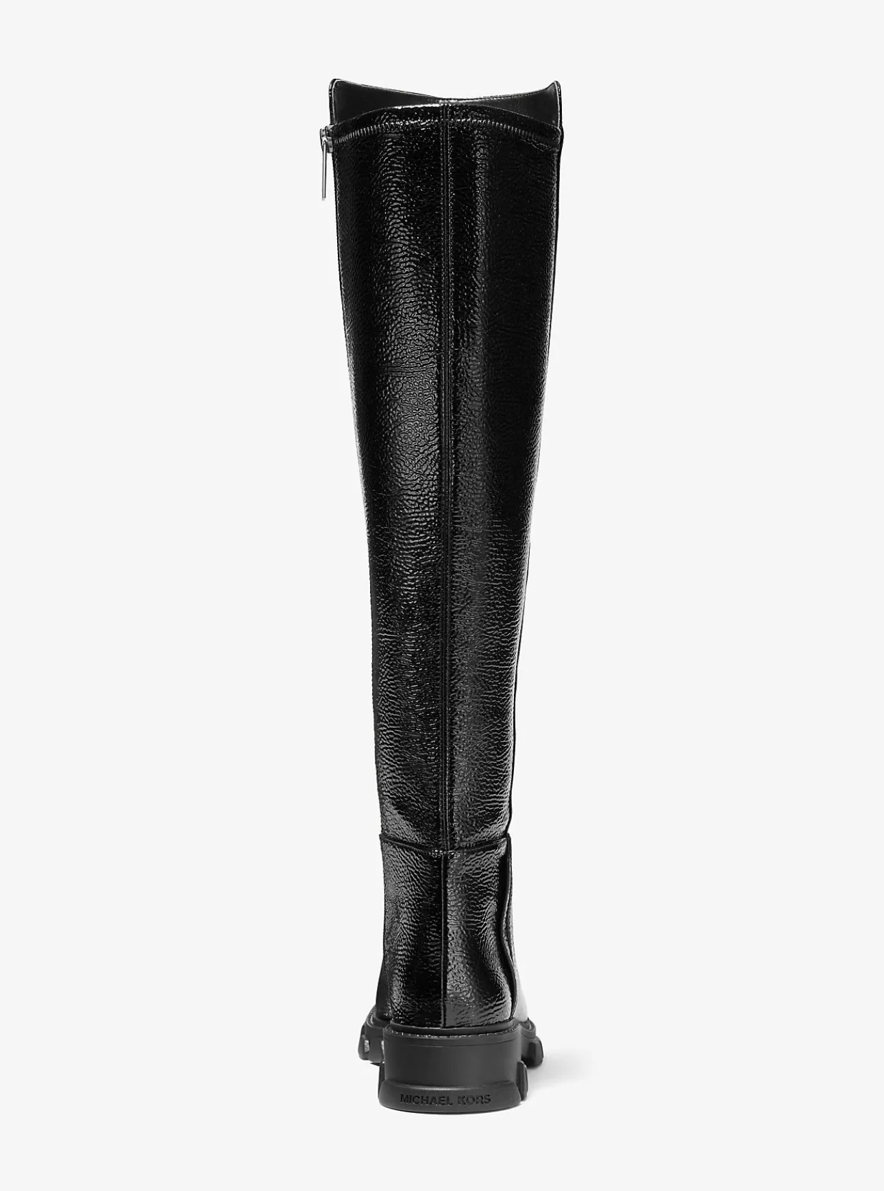 Crackled Faux Patent Leather Boot