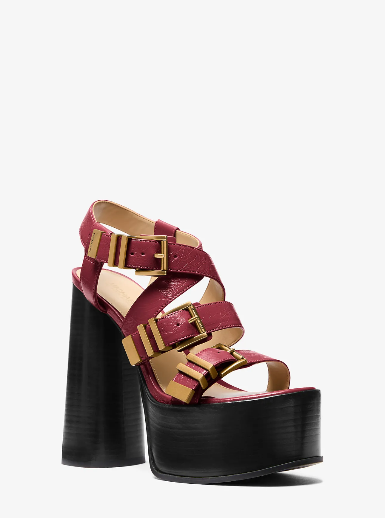 Darrington Crackled Leather Platform Sandal