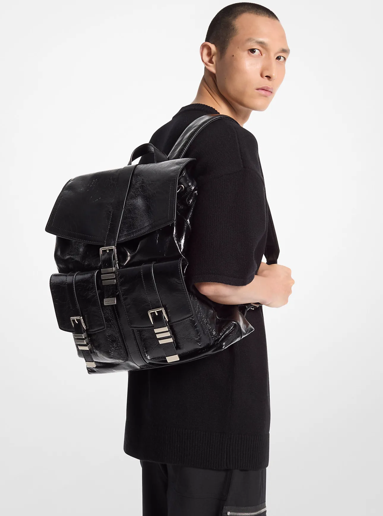 Darrington Large Crackled Leather Backpack