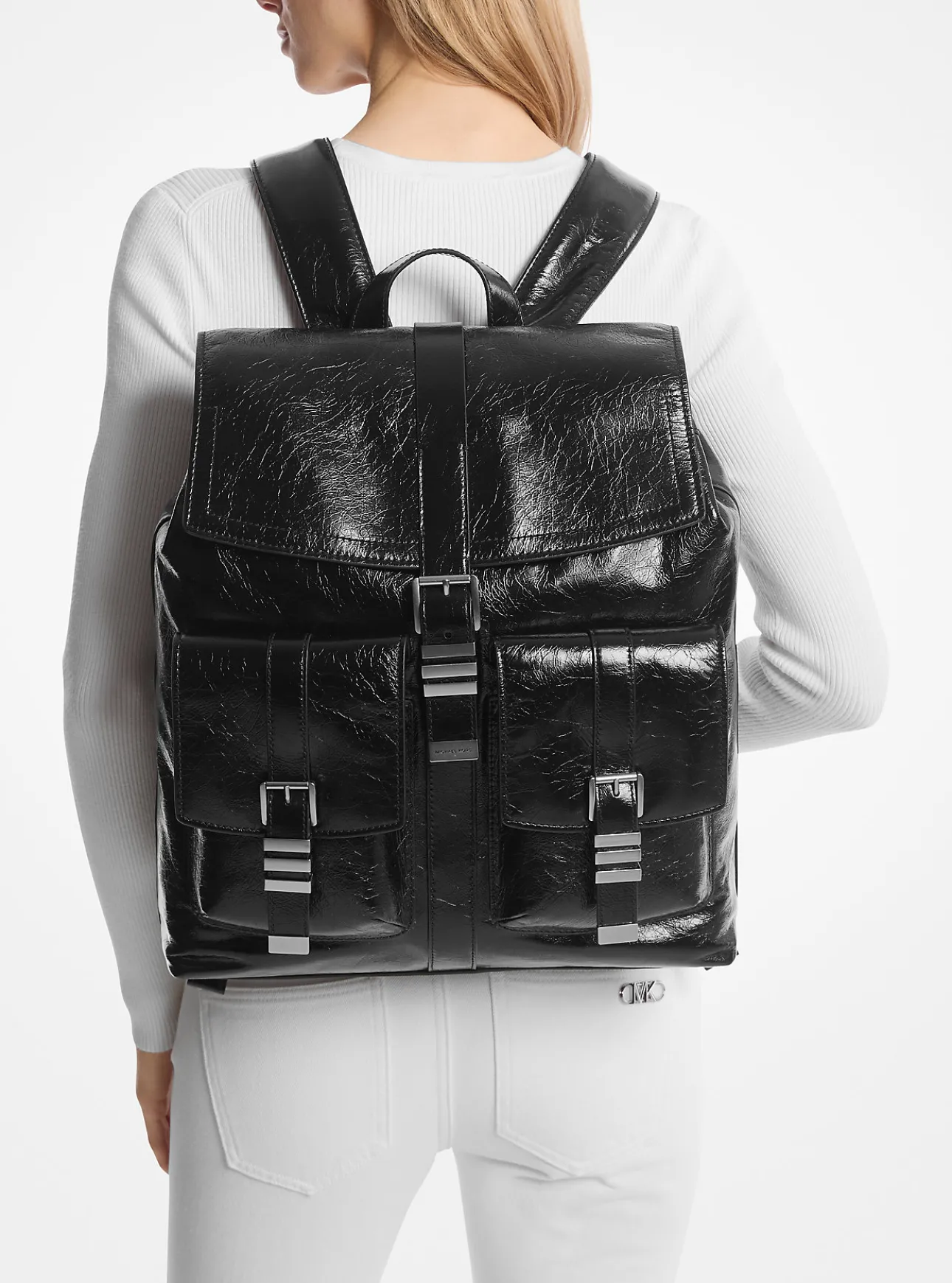 Darrington Large Crackled Leather Backpack