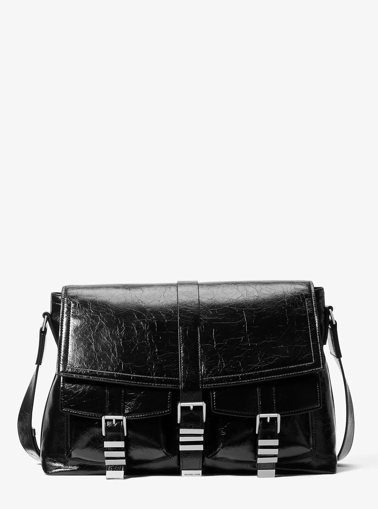 Darrington Large Crackled Leather Messenger Bag