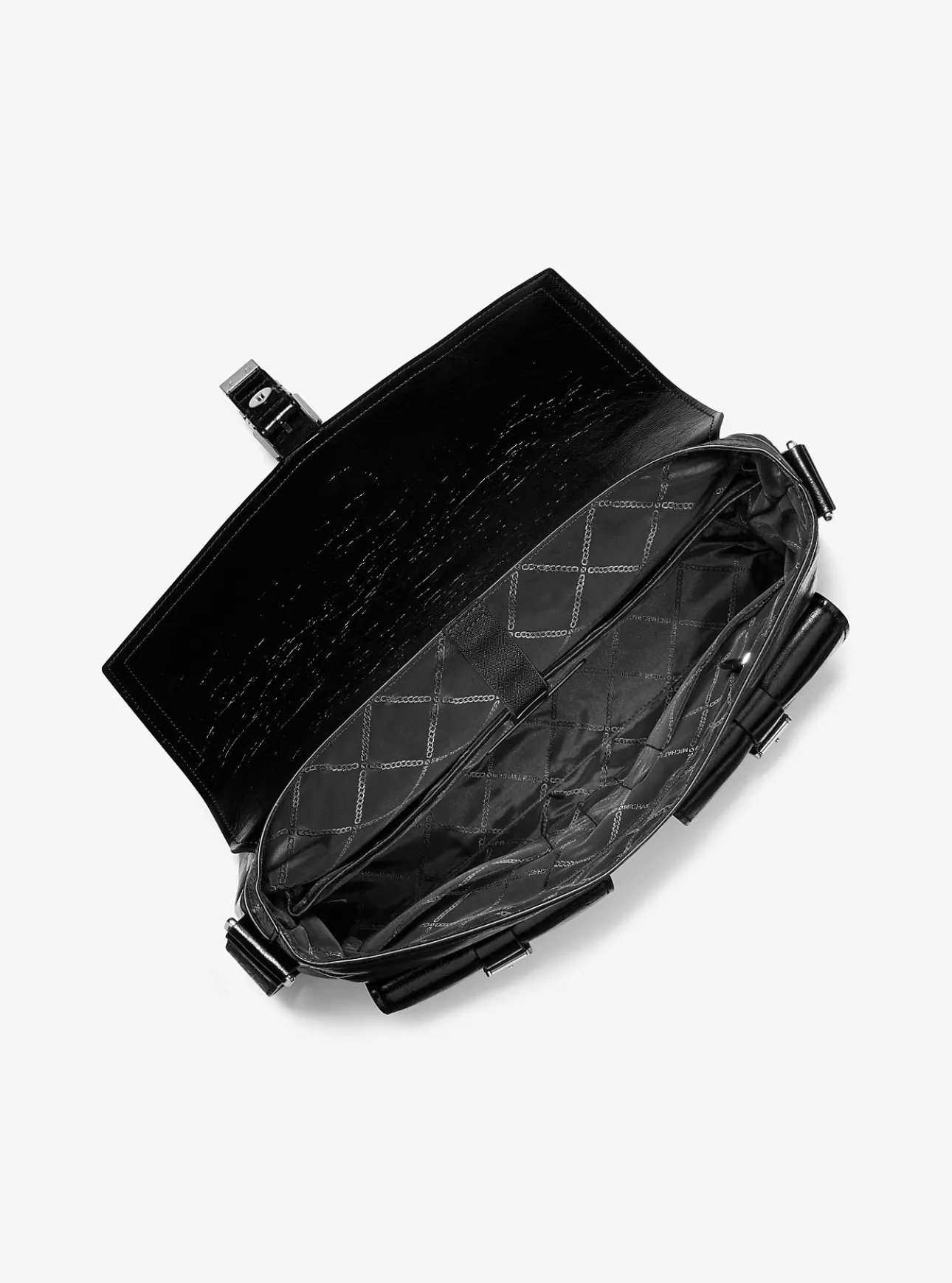 Darrington Large Crackled Leather Messenger Bag