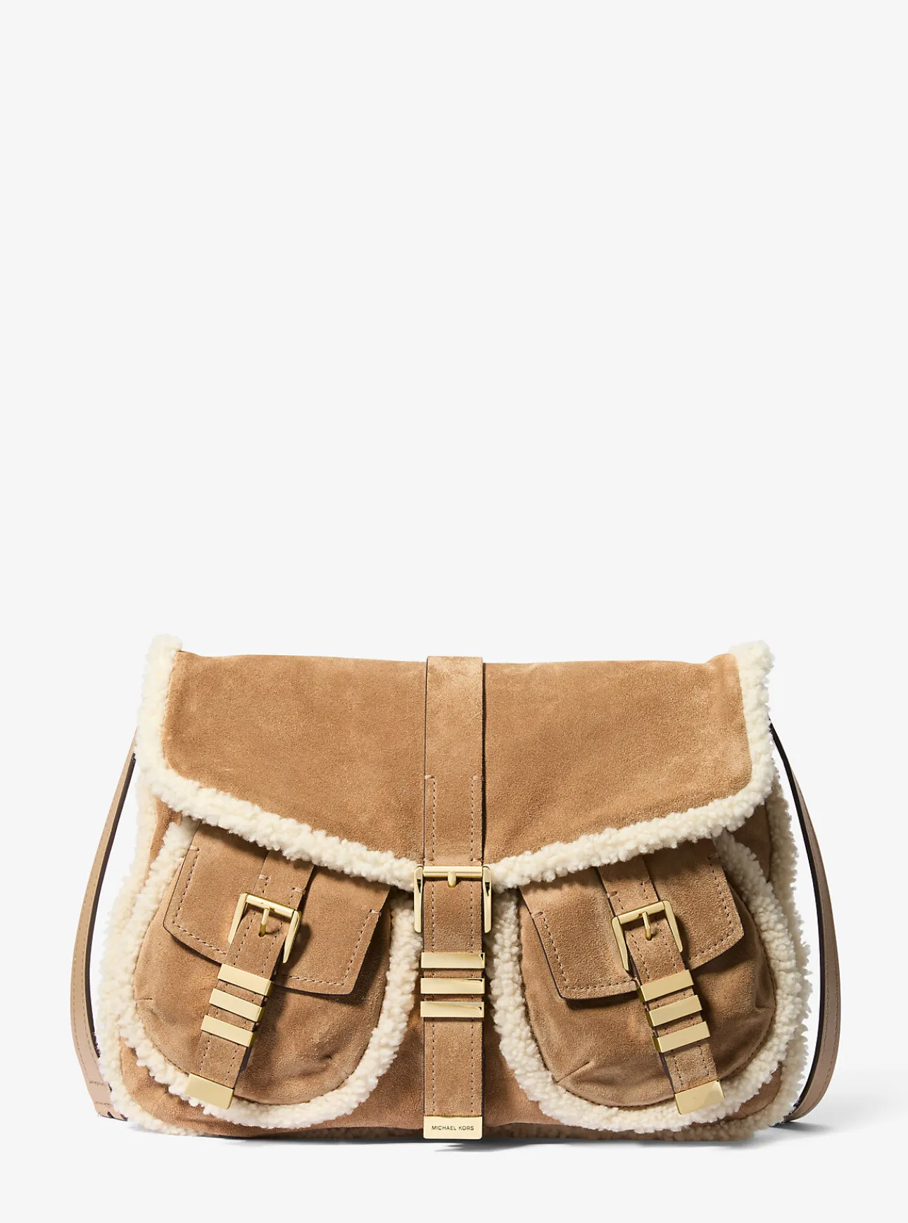 Darrington Large Suede and Shearling Messenger Bag