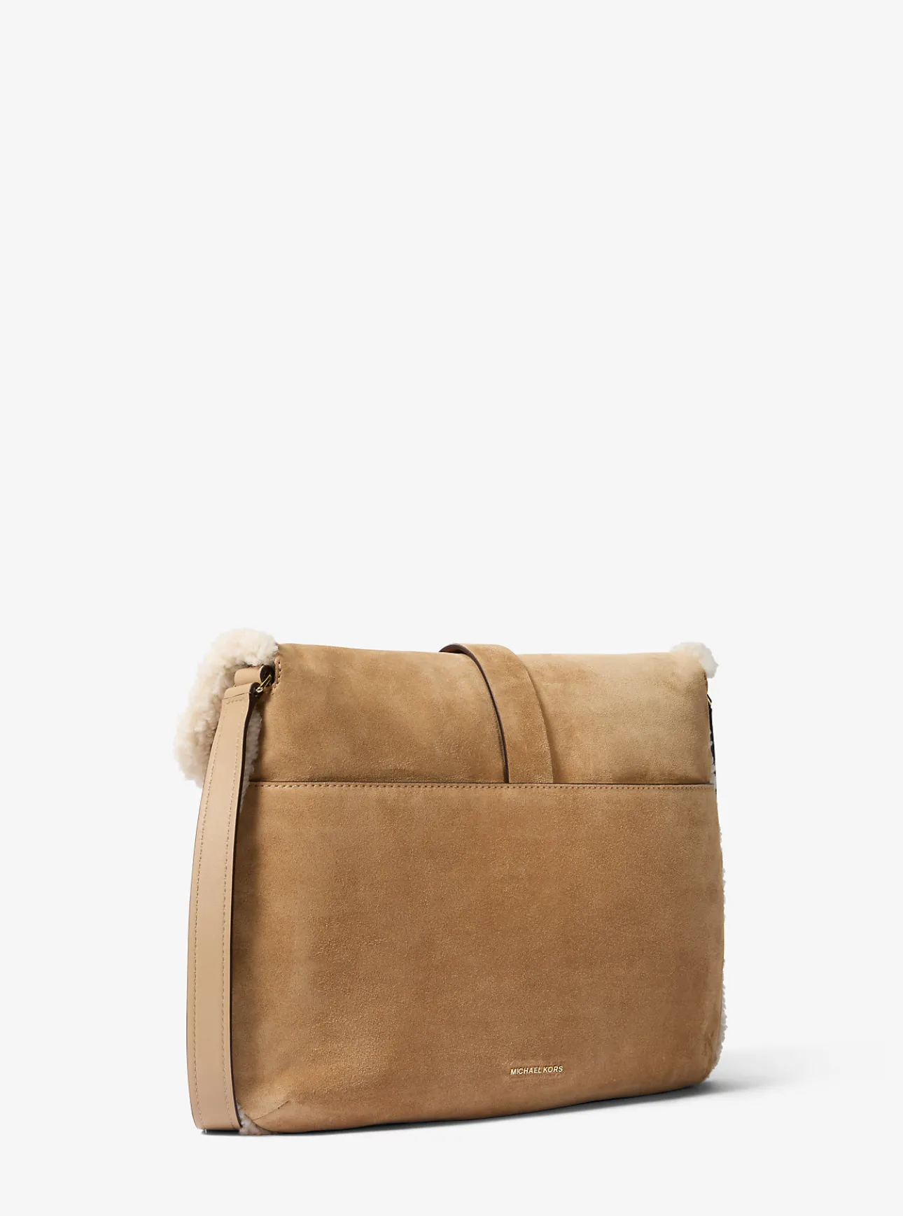 Darrington Large Suede and Shearling Messenger Bag
