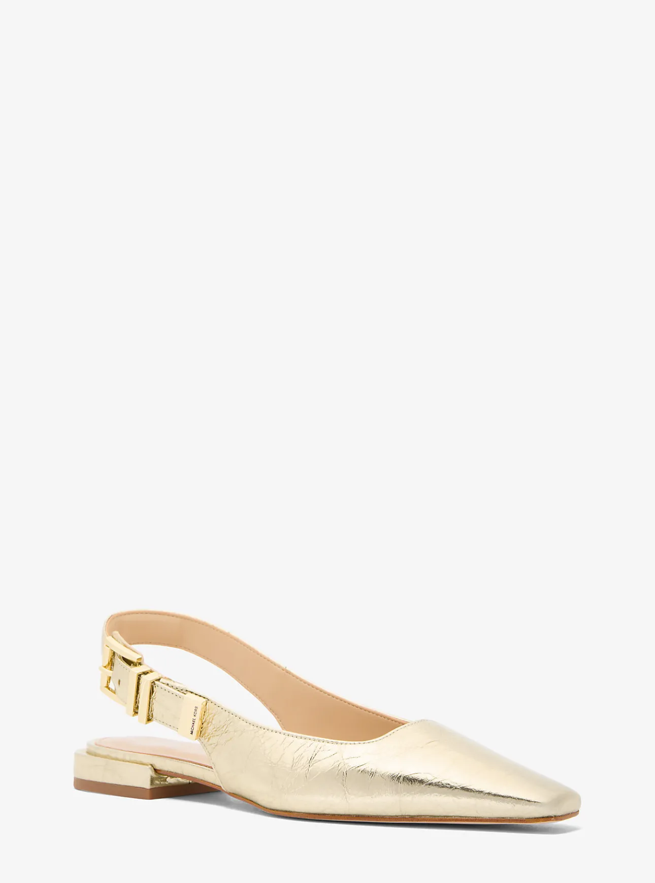 Darrington Metallic Crackled Leather Flat