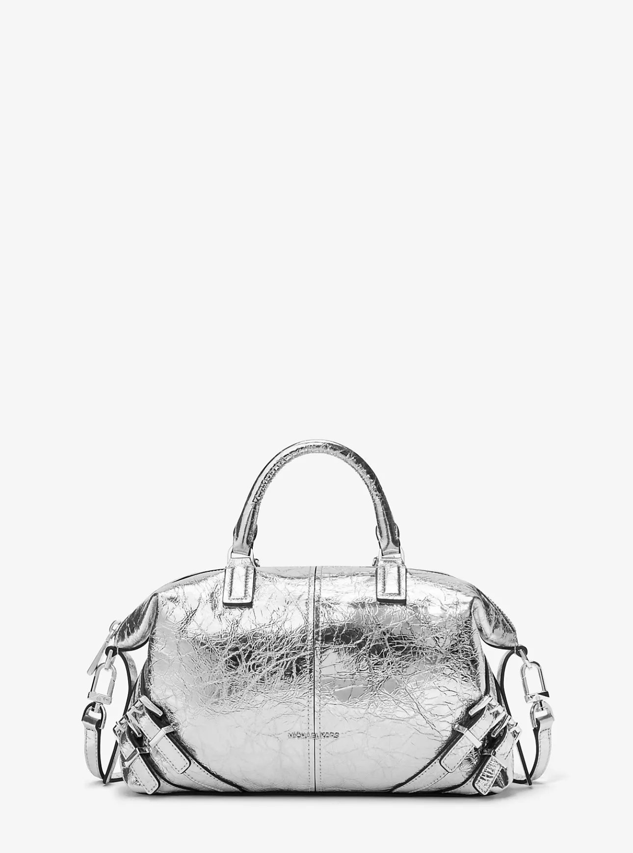 Darrington Metallic Small Crackled Leather Satchel
