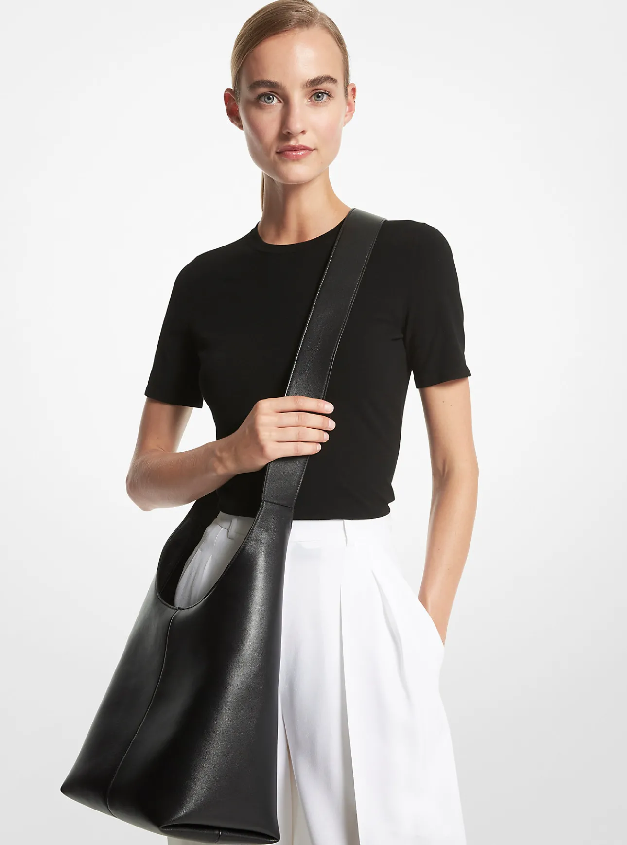 Dede Medium Leather Hobo Bag